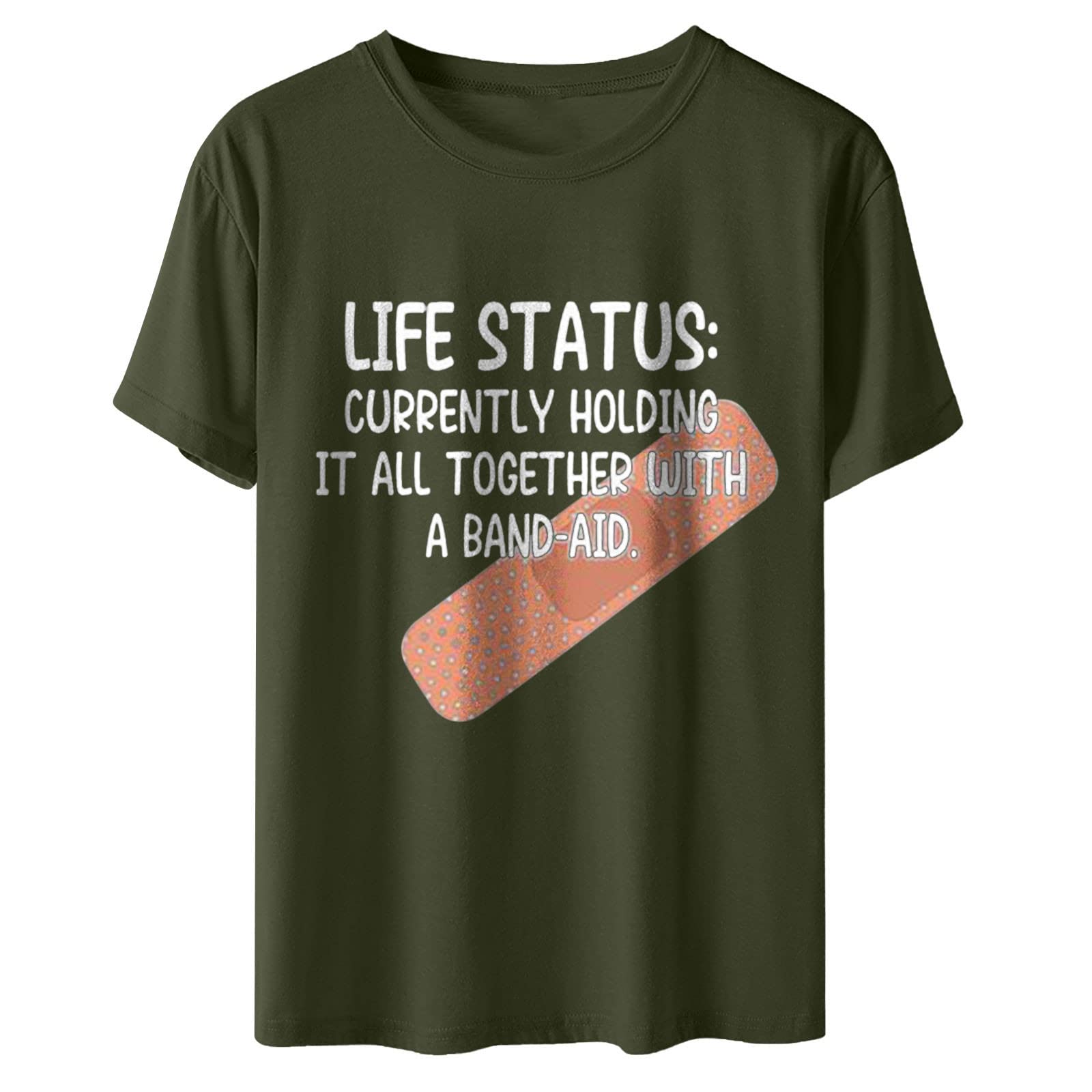LFEOOST Women's Funny Graphic T-Shirt - Casual Short Sleeve Crew Neck Letter Print Tee for Everyday Wear | Perfect for Casual Outings, Parties, and Gifts