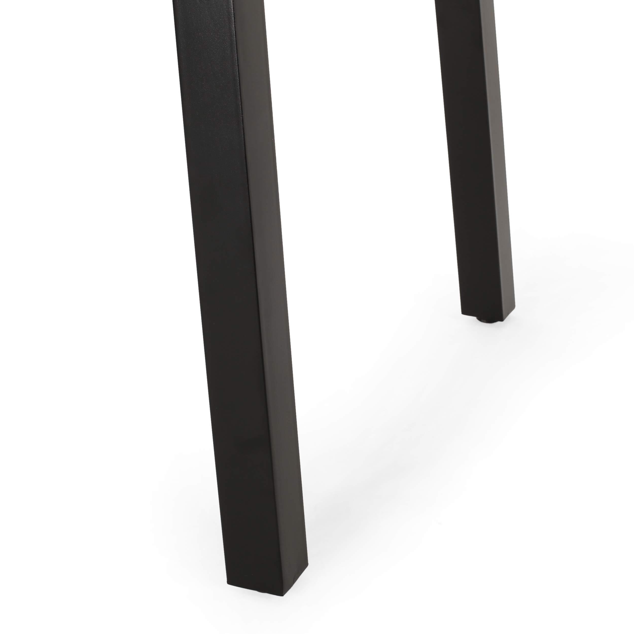 Christopher Knight Home Marcus Outdoor Modern Industrial Aluminum Dining Table - Gray & Matte Black - Perfect for Patio, Garden, and Backyard Dining