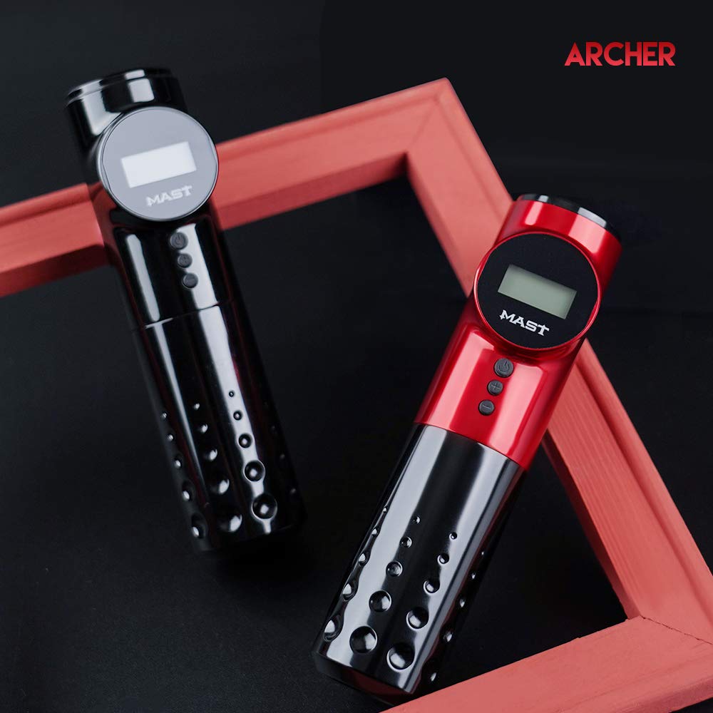 MAST Archer Wireless Tattoo Machine - Rotary Pen Style with Coreless Motor & 2000mAh Battery - Professional Tattoo Supply for Artists - Perfect for Studio & Home Tattooing