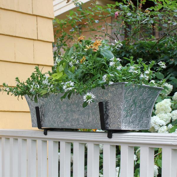 Sturdy Handrail Flower Box Bracket Kit - Heavy Duty Balcony Planter Hanger for Outdoor Railings - Perfect for Window Boxes, Porch Decor & Garden Flowers