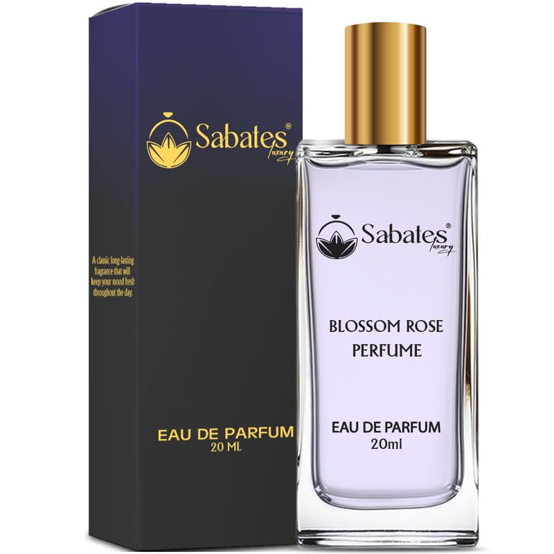 Sabates Blossom Rose Perfume for Women - Long Lasting Floral Beach Fragrance Eau de Parfum (20ml) | Romantic Date, Summer Vacation & Everyday Wear