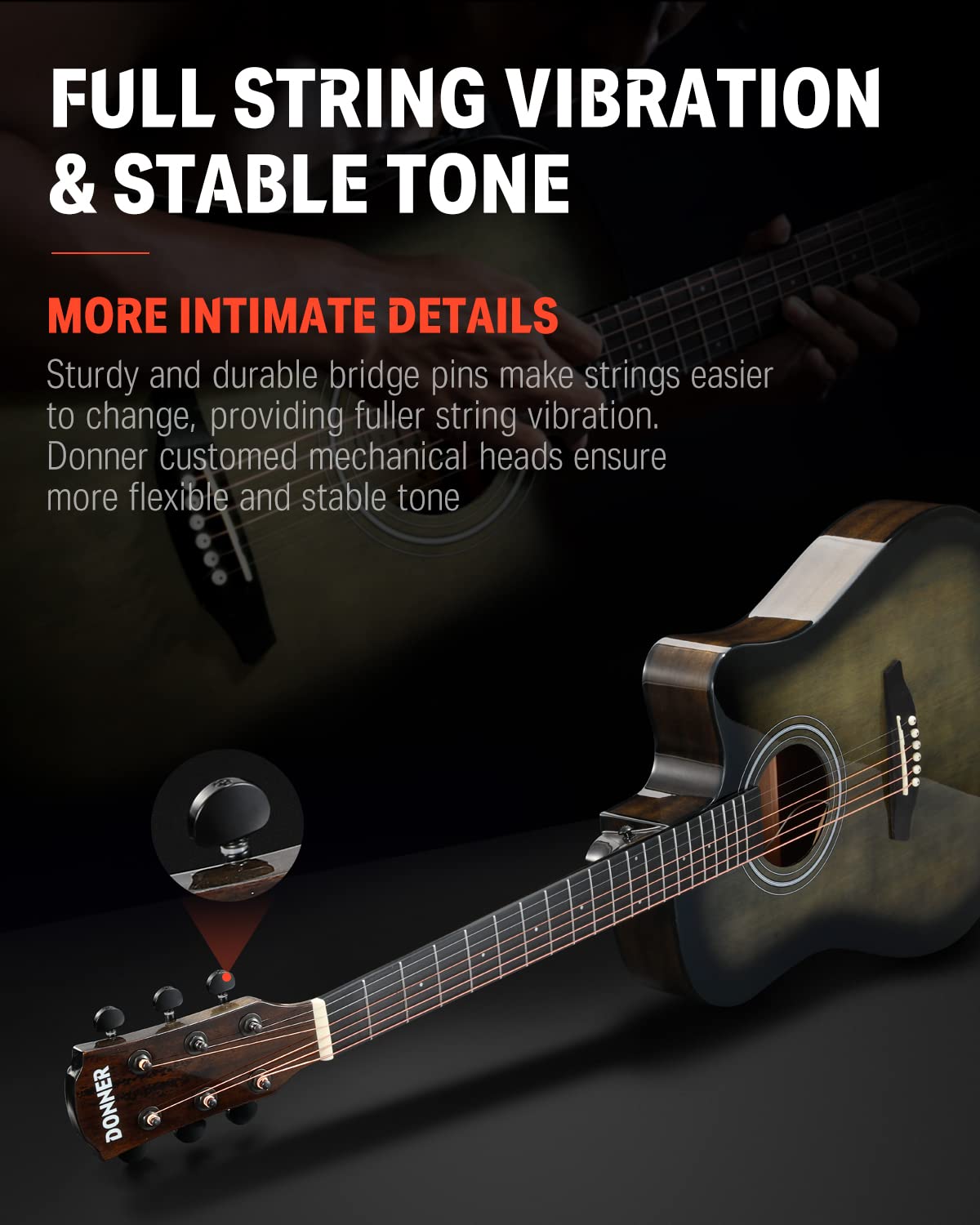 Donner 41-Inch Acoustic Electric Guitar Kit for Beginners & Intermediate Players - Includes Amplifier, Capo, Picks, Tuner, Strings & Strap - Perfect for Home Practice, Live Performances & Music Lessons
