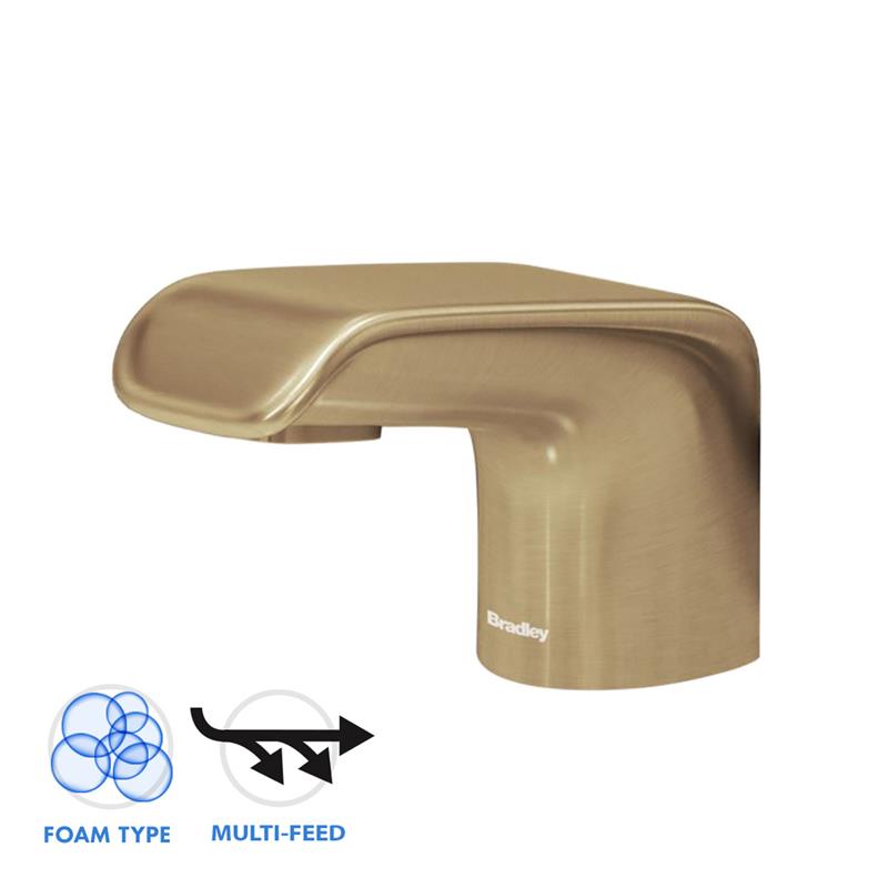 Bradley 6 3500 RLM Linea Series Multi-Feed Deck Mounted Soap Dispenser - Liquid Soap Dispenser for Commercial Restrooms, Kitchens & Public Washrooms