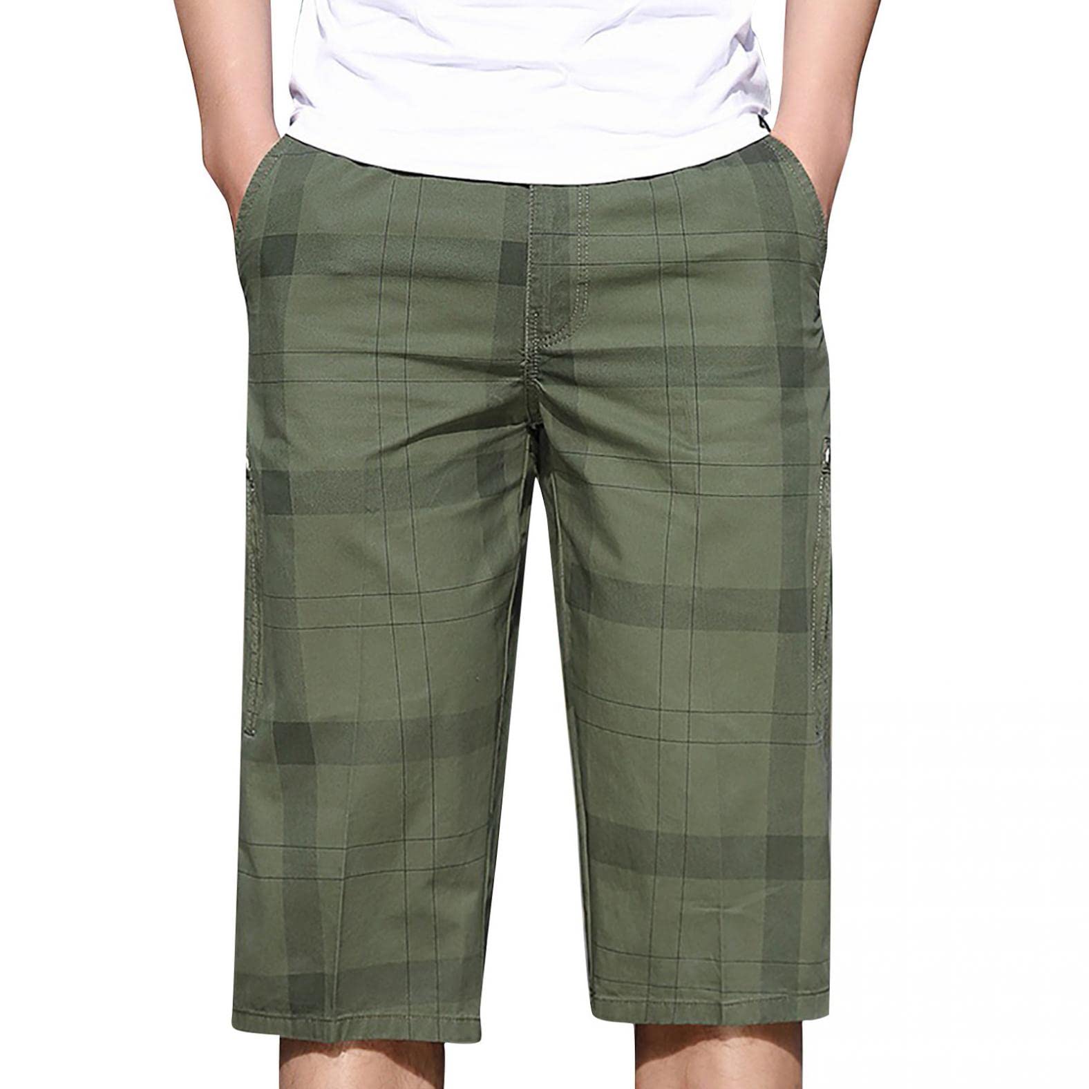**Men's Cargo Shorts with Elastic Waist - Relaxed Fit, Multi-Pockets for Outdoor, Work & Travel - Comfortable & Durable Casual Shorts**    *(Perfect for Hiking, Camping, Gym & Everyday Wear)*