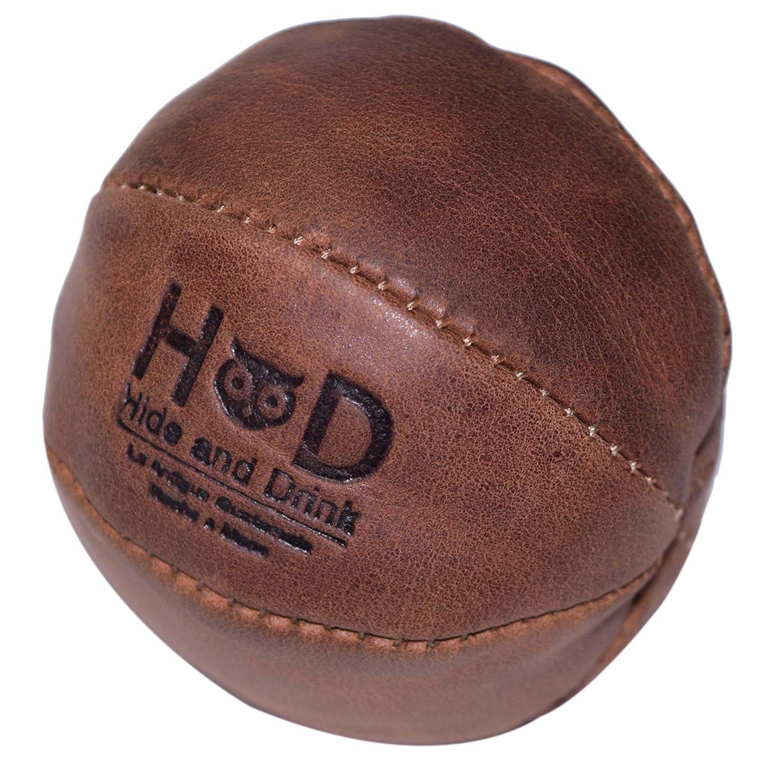 Hide & Drink Handmade Leather Stress Ball - Hand Therapy & Exercise Squeeze Ball for Physiotherapy, Anxiety Relief & Grip Strength - Includes 101 Year Warranty (Bourbon Brown) - Perfect for Office Stress Relief, Physical Therapy & Hand Rehabilitation
