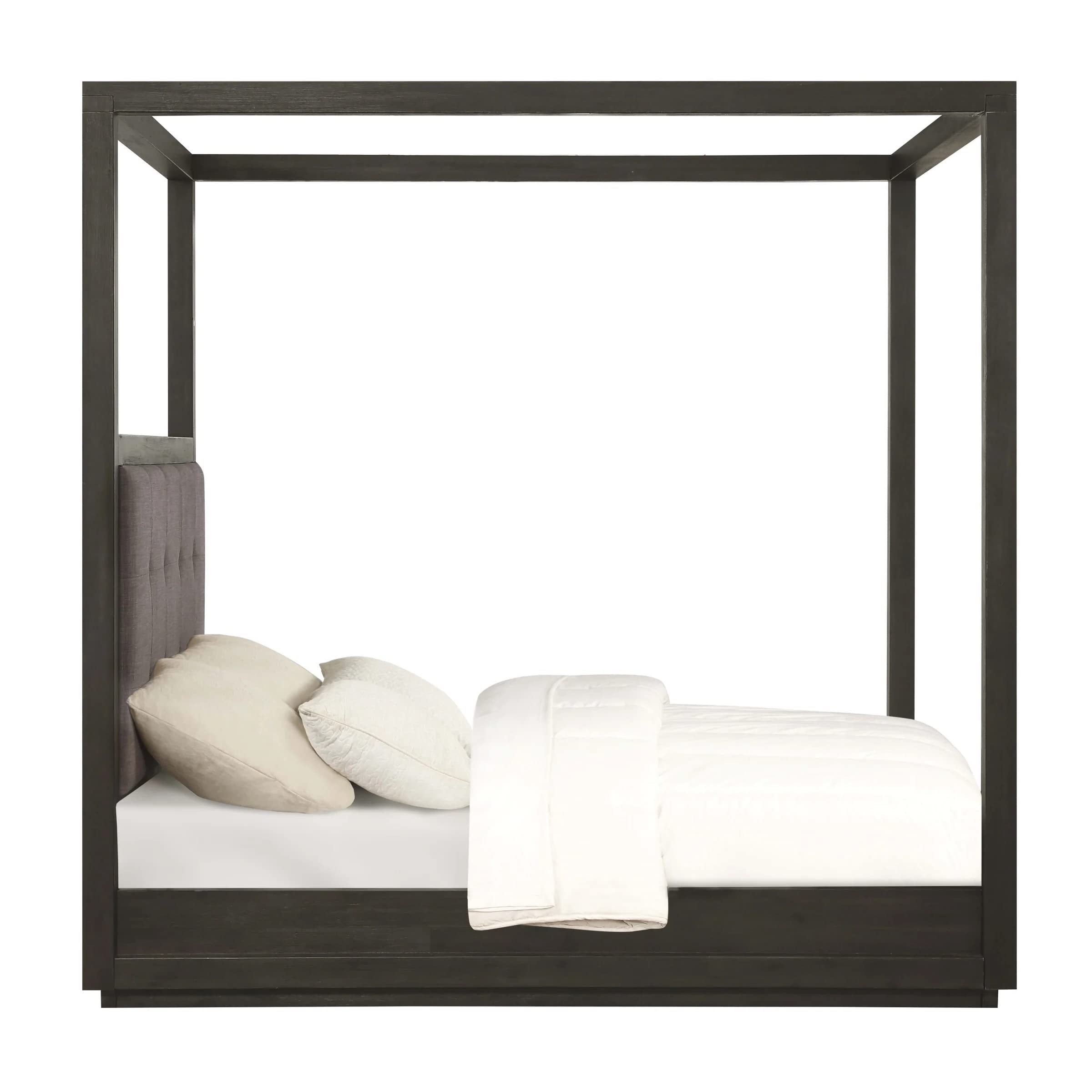 Modus Furniture Solid Wood Canopy Bed Frame - Full Size Oxford Dolphin Design for Bedroom, Guest Room & Master Suite
