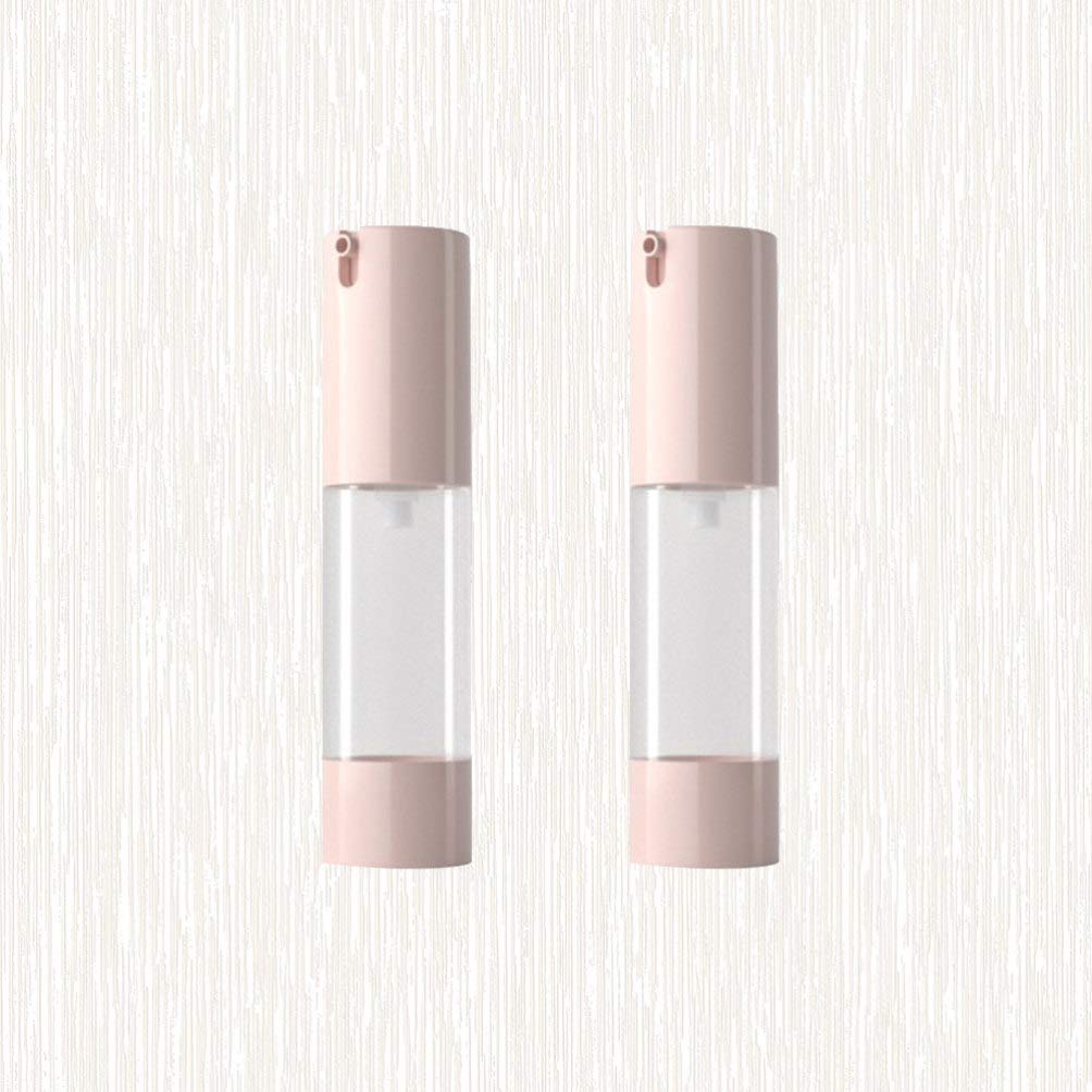 Cabilock 2-Pack Pink Airless Pump Bottles - Vacuum Cosmetic Containers for Lotion & Toiletries | Travel-Friendly Spray Dispenser for Skincare, Haircare & Makeup | Perfect for Home, Gym & Travel Essentials
