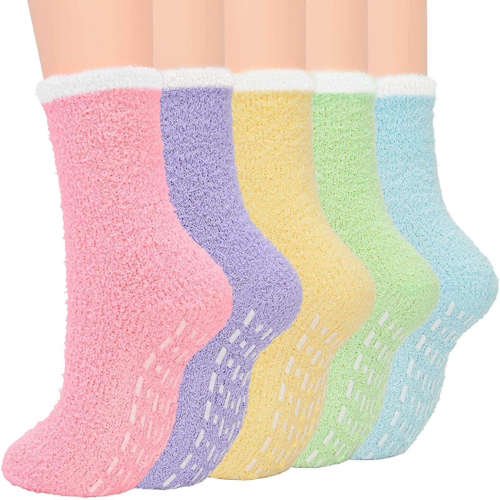 Women's Cozy Fuzzy Socks 6-Pack - Ultra Soft Fluffy Ankle Socks for Winter Warmth | Perfect for Lounging at Home, Sleepwear & Cold Weather Comfort