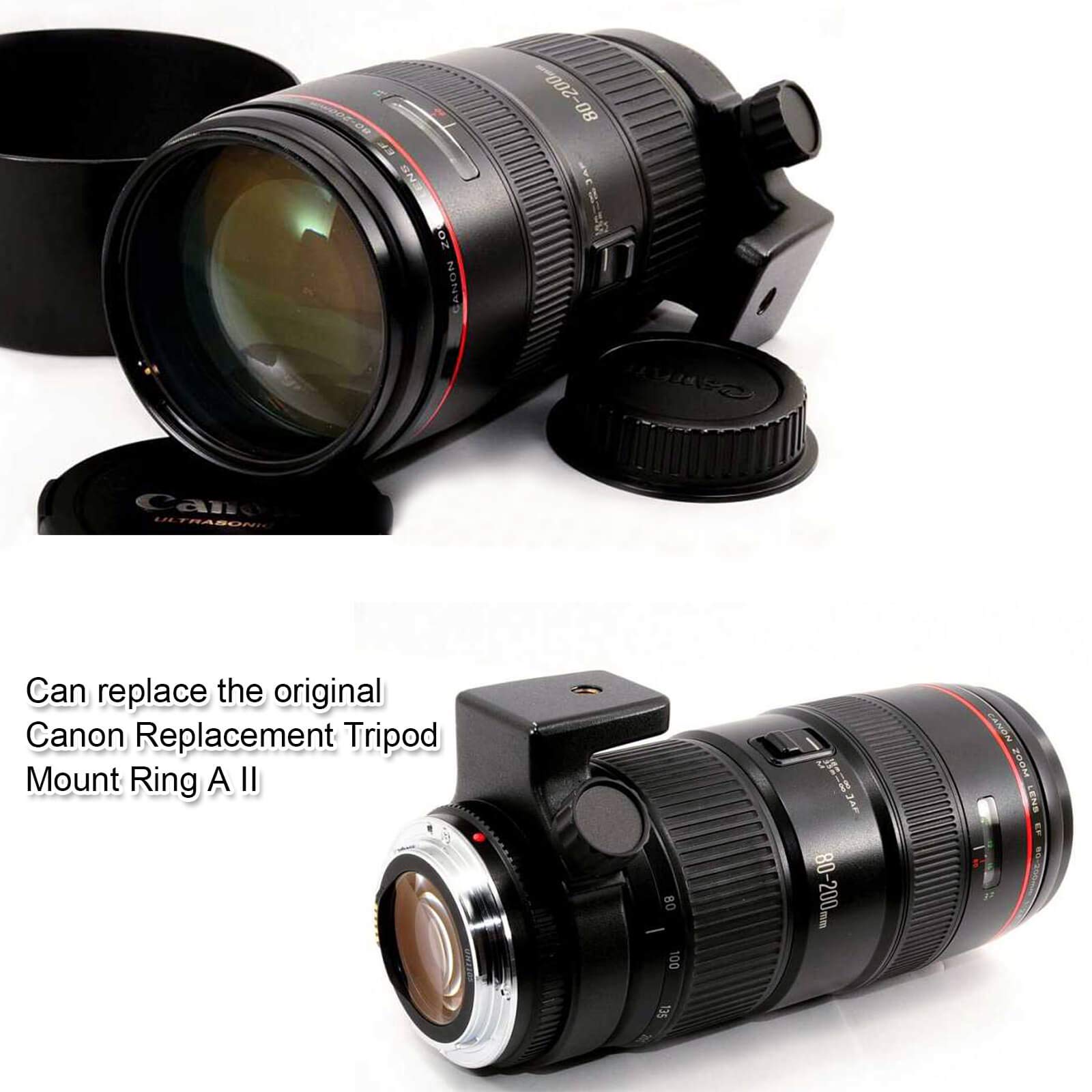 iShoot 65.5mm Tripod Mount Ring Lens Collar Support for Canon EF 70-200mm f/4L USM, 80-200mm f/2.8L & 400mm f/5.6L - Arca-Swiss Quick Release Plate Compatible with Tripod Ball Head - Perfect for Wildlife Photography, Sports Shooting & Travel Videography