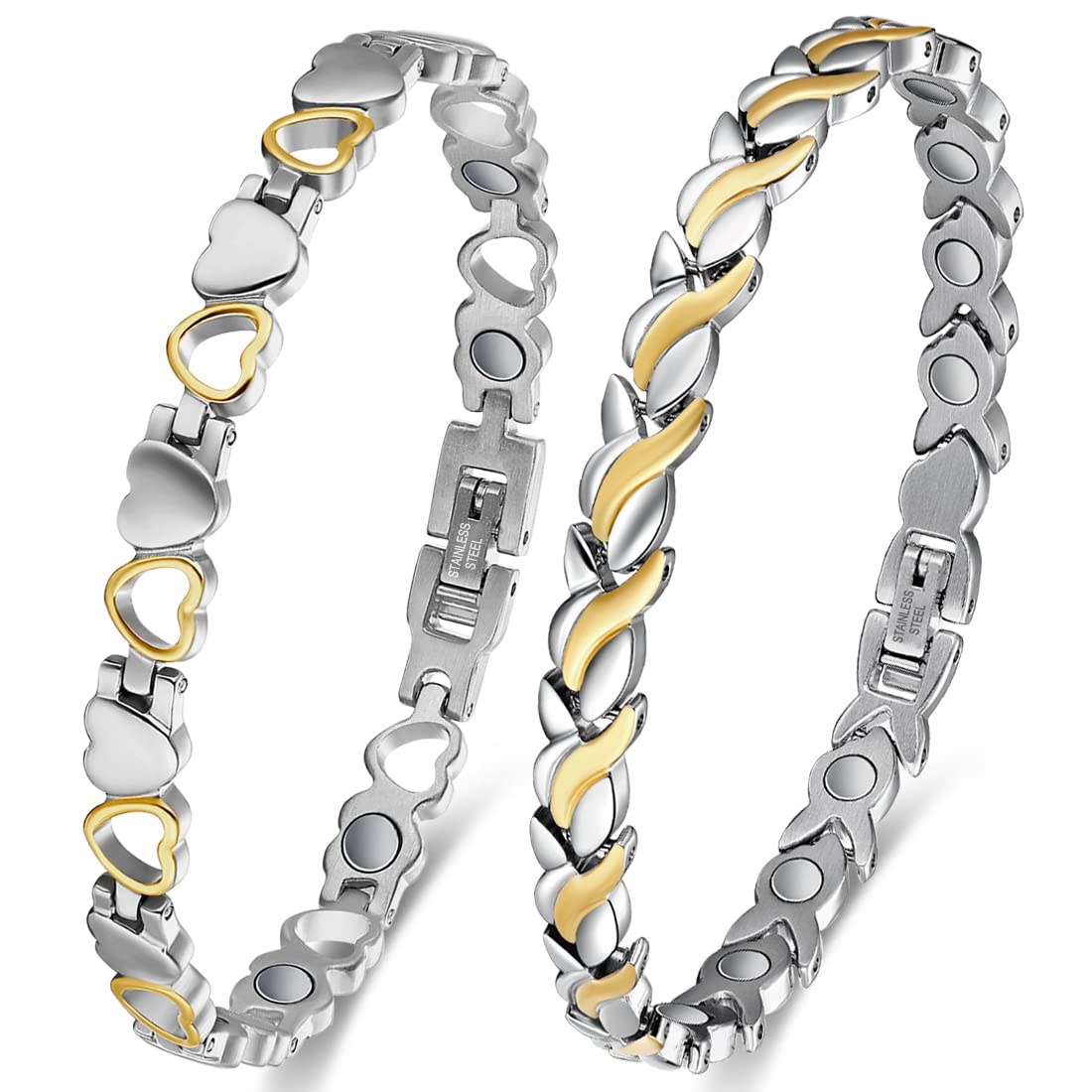 Vicmag Magnetic Bracelets for Women - Titanium Steel Adjustable Bracelet with Strong Magnets, Gift Box & Adjustment Tool - Perfect for Pain Relief, Wellness & Fashion Accessory