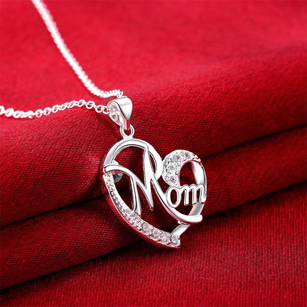 ShiQiao Sterling Silver Heart Pendant Necklace for Women - Thoughtful Birthday Gift for Mom, Mother's Day Present - Perfect for Special Occasions & Everyday Elegance