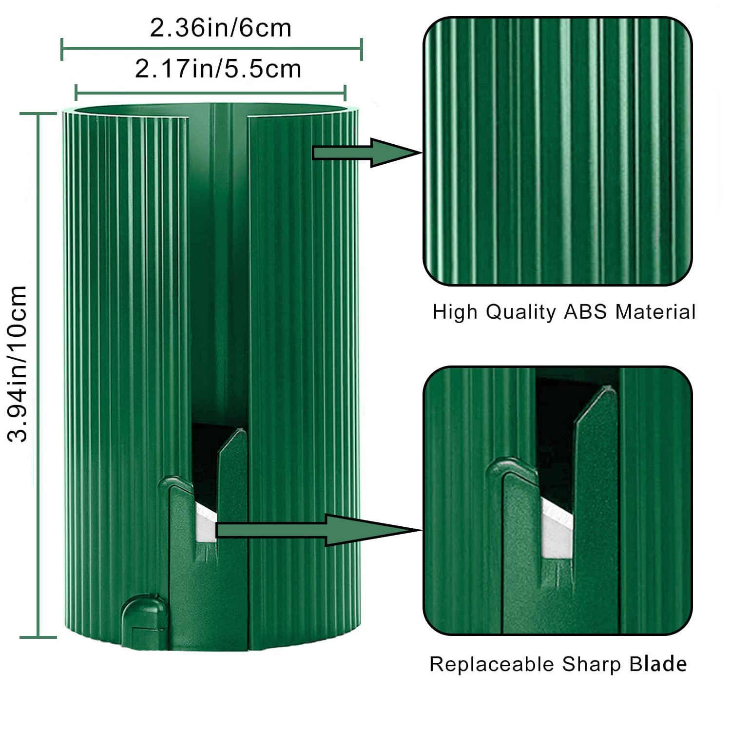 Premium Wrapping Paper Cutter with Replaceable Blades - Perfect for Birthday & Christmas Gift Wrapping - Portable Roll Paper Cutting Tool (Includes 1 Cutter + 3 Blades) - Ideal for Home, Office & Crafting Projects