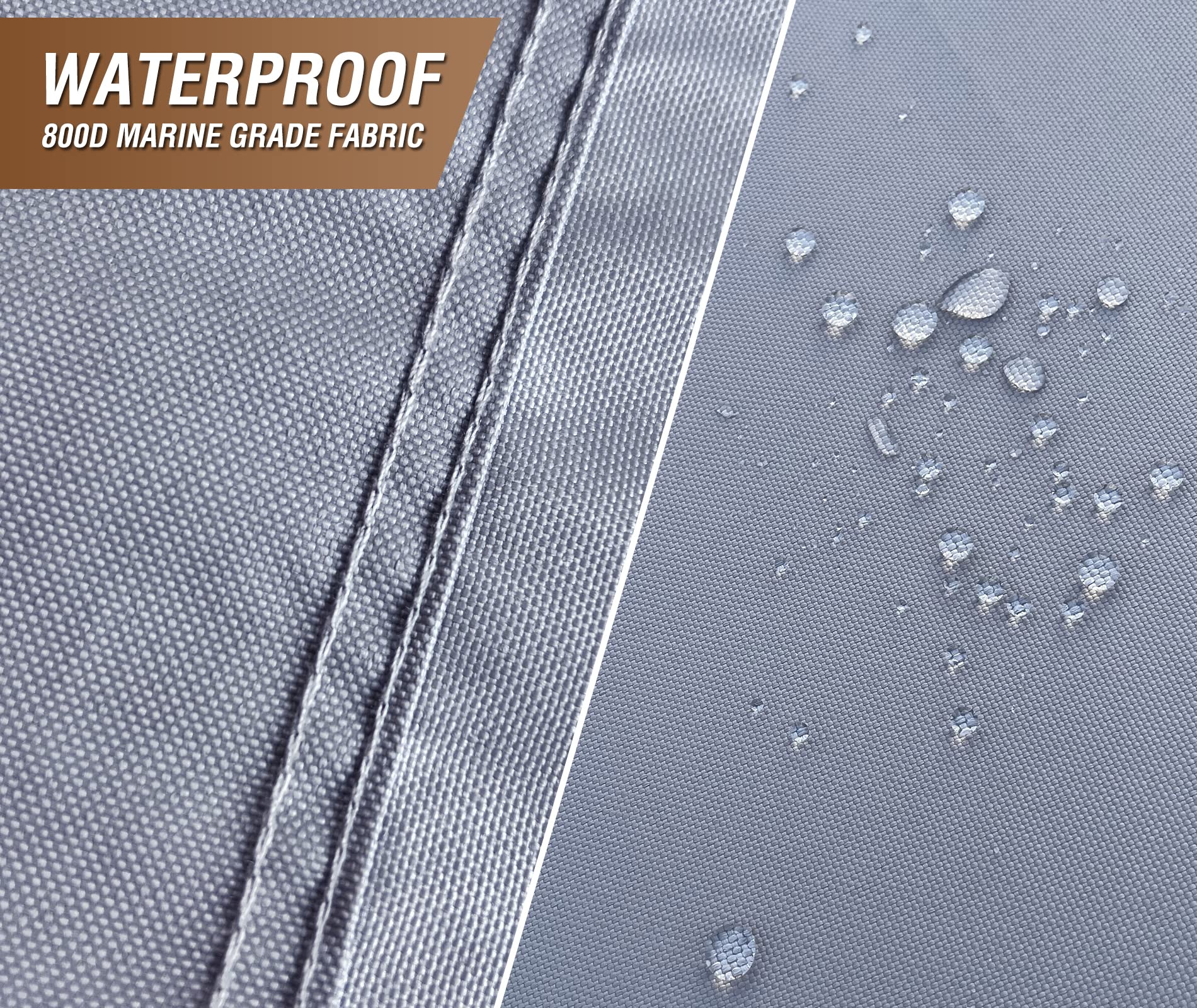 17-19ft Waterproof 900D Boat Cover - Marine Grade Polyester for V-Hull, Bass & Fishing Boats - Outdoor Protection