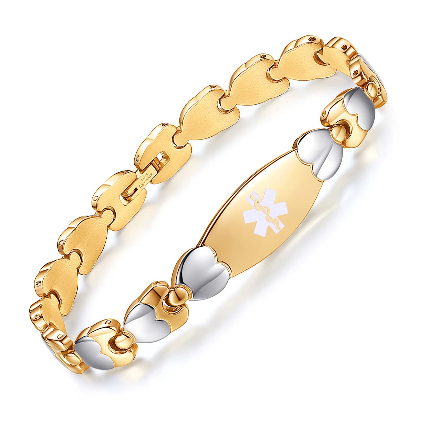 Custom Engraved Medical Alert Bracelets for Women - Blood Thinner, Lymphedema, Allergies & More - Stylish & Durable Safety ID Jewelry for Everyday Wear & Emergency Situations