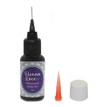 Black Henna Lace Temporary Tattoo Kit - 0.5oz Bottle with Precision Tip for Body Art & Festival Makeup | Perfect for Parties, Weddings & DIY Tattoo Designs