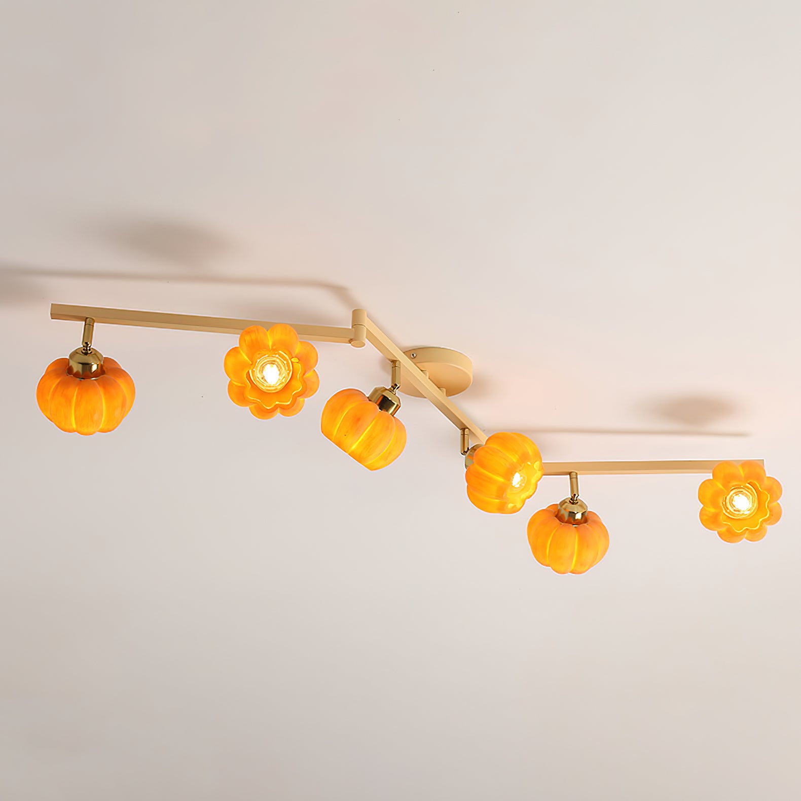 Stylish Pumpkin-Shaped Ceiling Light Fixture - Modern LED Hanging Lamp for Halloween, Fall Decor, Living Room, Bedroom, Dining Room - Perfect for Seasonal Home Decor and Cozy Ambiance