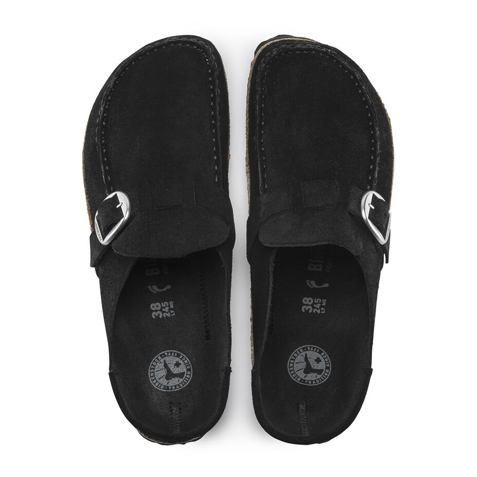 Birkenstock Buckley Narrow Clog for Women - Black Suede Leather Comfortable Slip-On Shoes | Perfect for Casual Wear, Work, and Home Relaxation