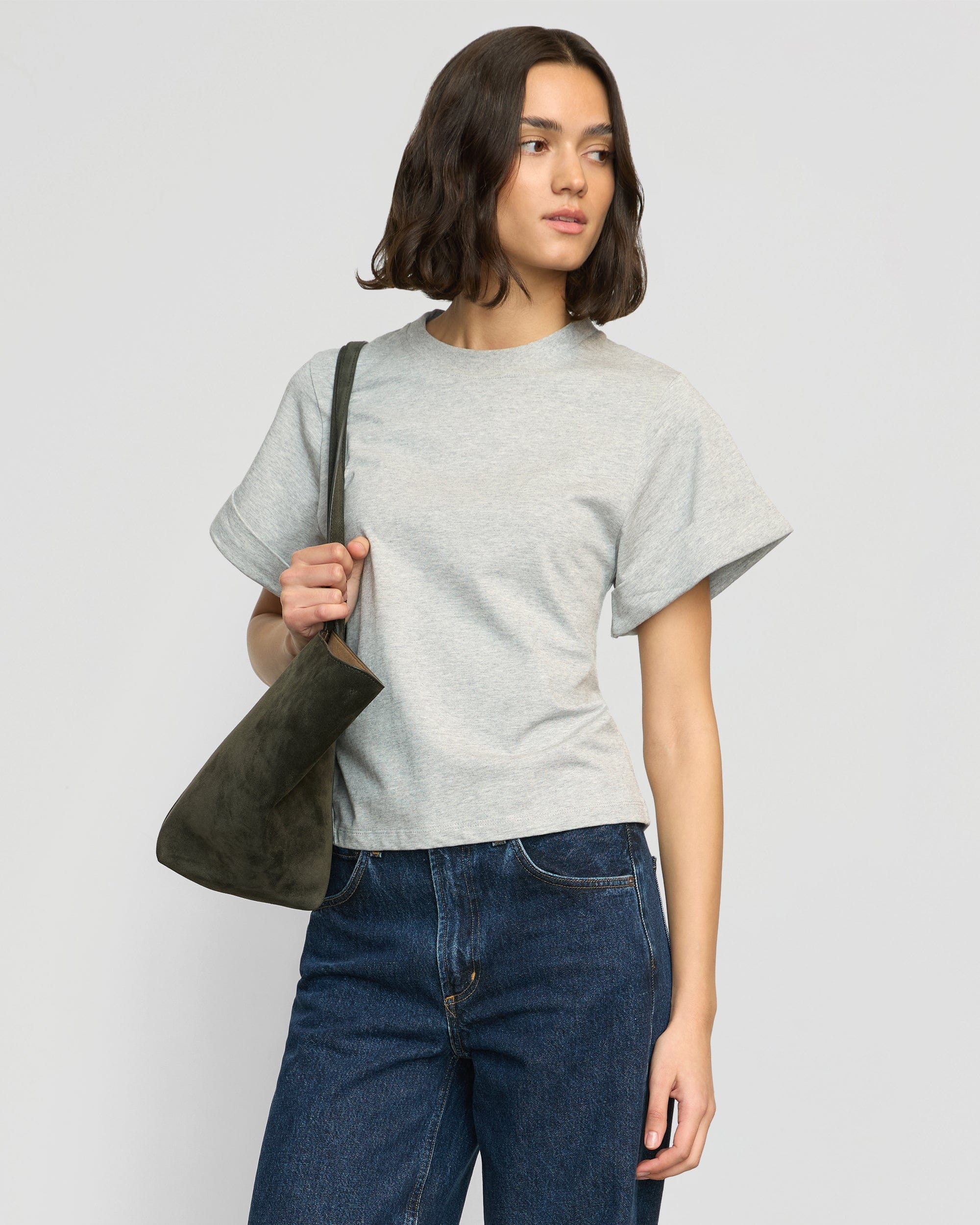 Terri Organic Cotton Structured Cuff Tee for Women - Soft Comfortable Short Sleeve T-Shirt - Perfect for Casual Wear, Yoga & Everyday Outfits
