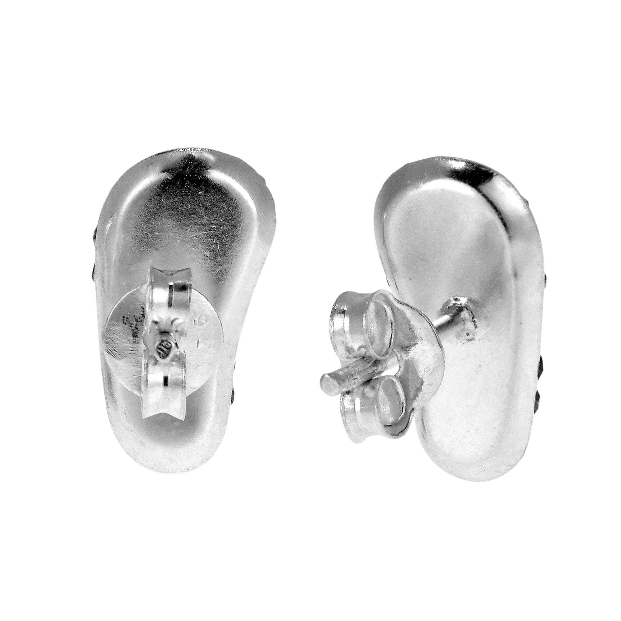 Sparkling Flip Flops Island Theme .925 Sterling Silver Stud Earrings with Cubic Zirconia - Perfect for Beach Vacations, Summer Parties & Tropical Getaways
