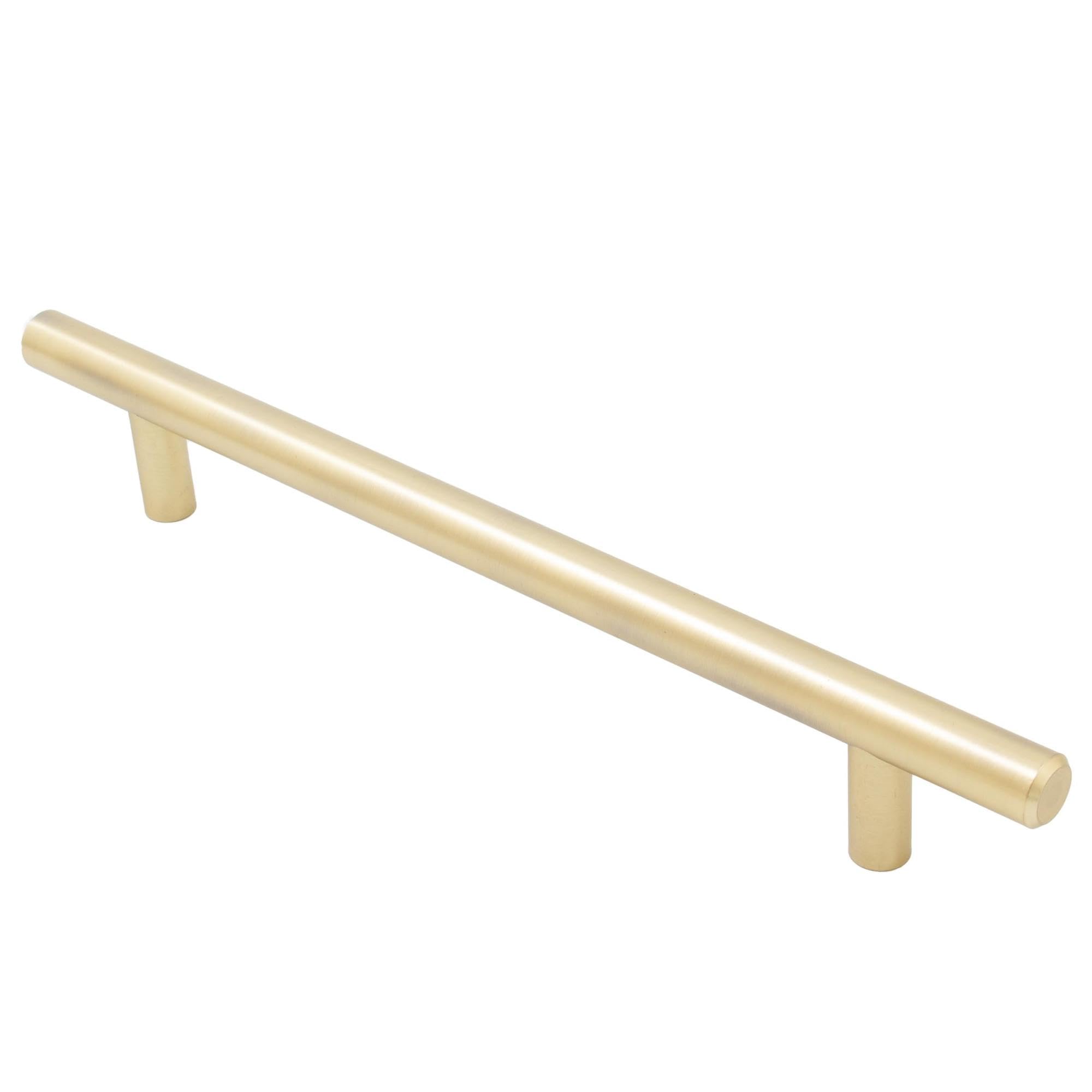 Stone Harbor Hardware Bar Cabinet Pull - 160mm Center to Center, 220mm Overall Length, Satin Brass Finish - Perfect for Kitchen Cabinets, Bathroom Vanities & Furniture Drawers