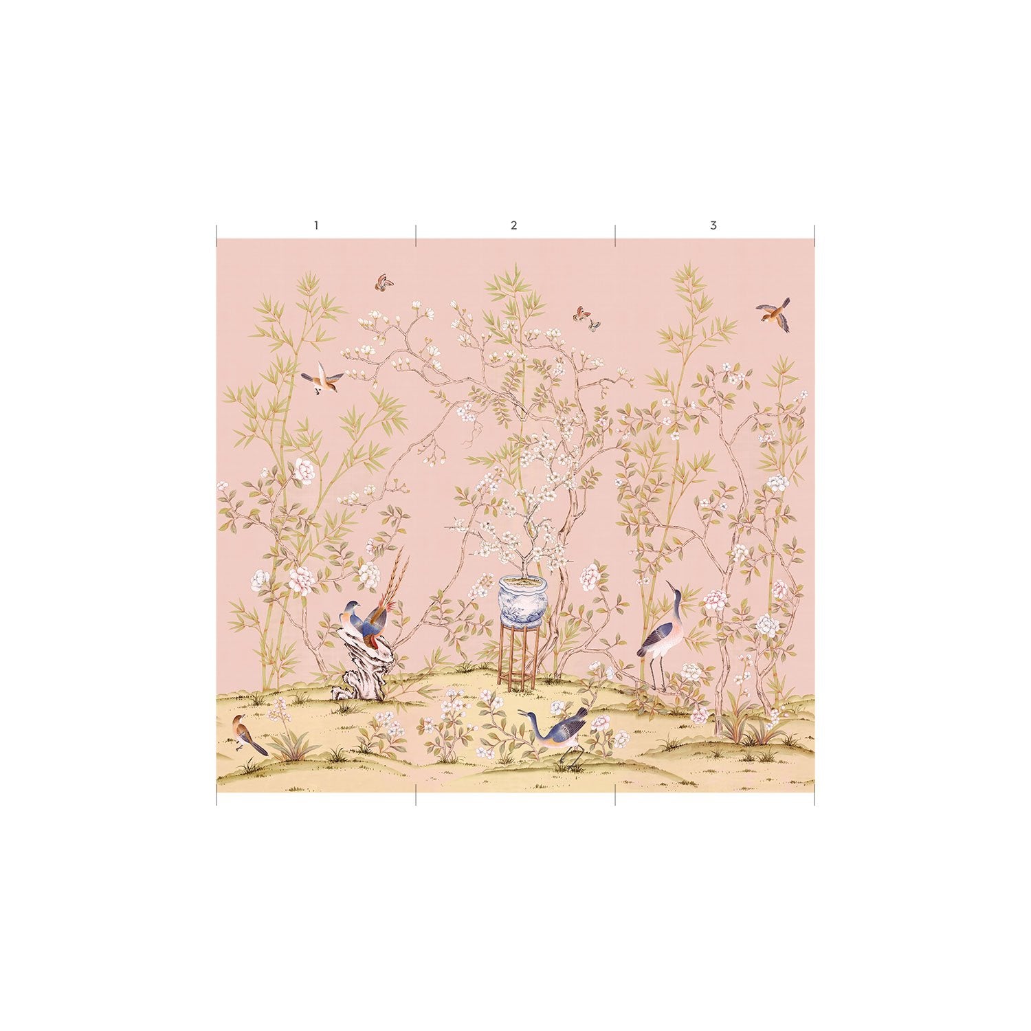 Belfort in Blush Mural - Premium Peel and Stick Wallpaper - Elegant Floral Design for Bedroom, Living Room & Nursery Decor - Easy to Install & Removable