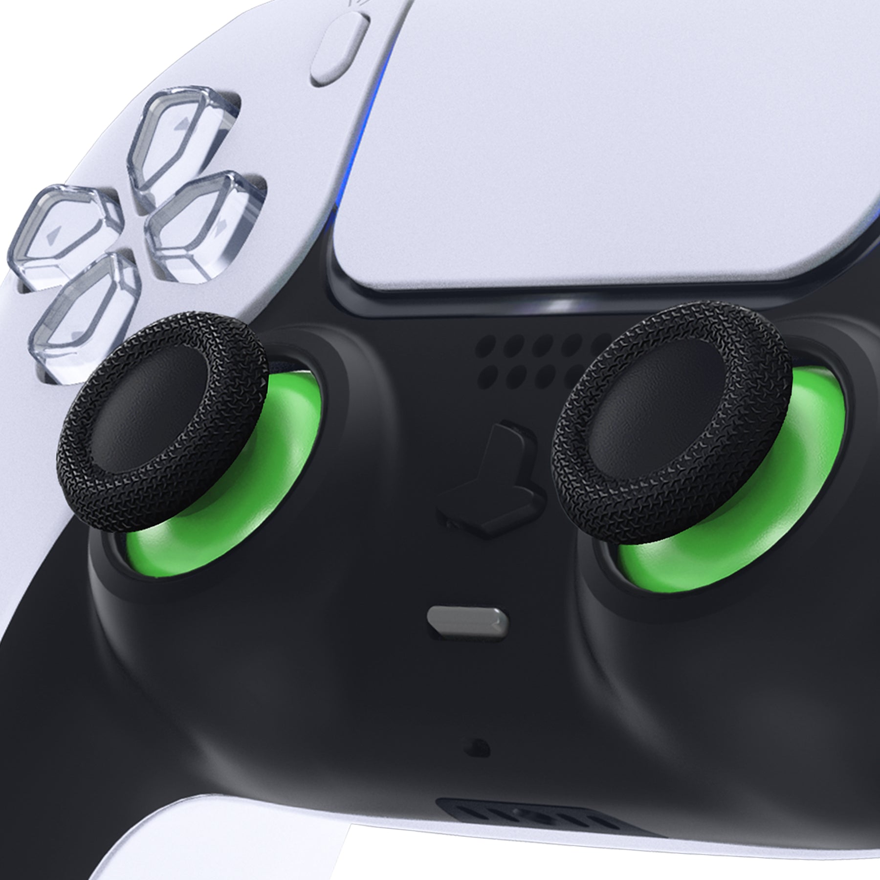 eXtremeRate Dual Color Thumbsticks Joystick Replacement for PS5 & PS4 Controllers - Green & Black | Enhanced Grip for Gaming & Long-Lasting Performance