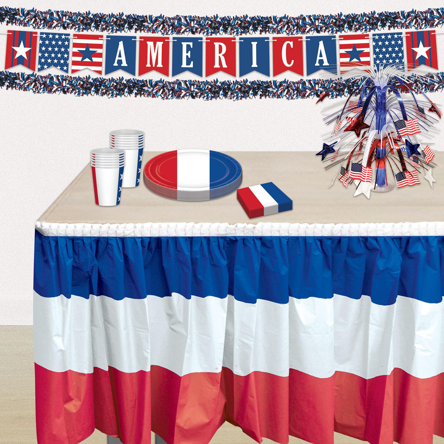 12 Pack Beistle 6-Ply Metallic Party Garland - Red, White & Blue Patriotic Decor for Independence Day, Christmas & Birthday Celebrations