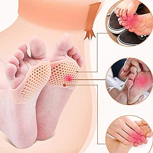 Clopic Silicone Gel Half Toe Sleeve & Heel Cups Pad - Anti-Slip Forefoot Soft Pads for Heel & Ankle Pain Relief, Cracked Heels Repair Combo (1 Toe Half + Heel Cups) - Ideal for Running, Walking & Everyday Comfort