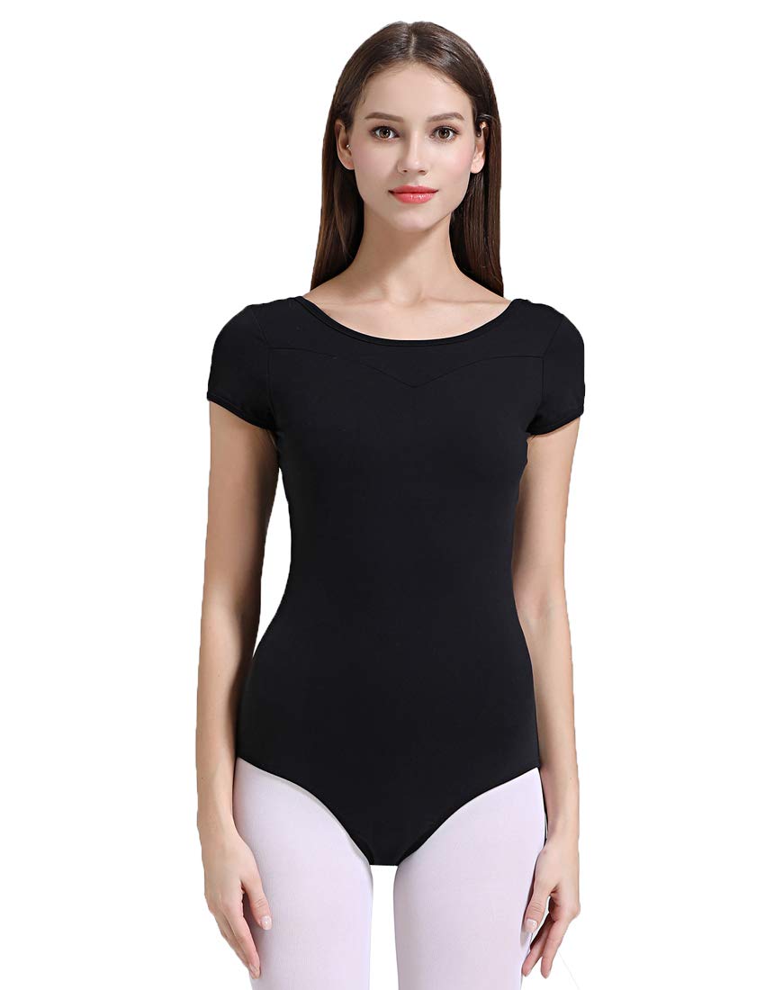 Women's Ballet Leotard Short Sleeve Dance Bodysuit - Comfortable Stretch Fabric for Ballet, Gymnastics & Dance Classes | Perfect for Recitals, Practice & Performances