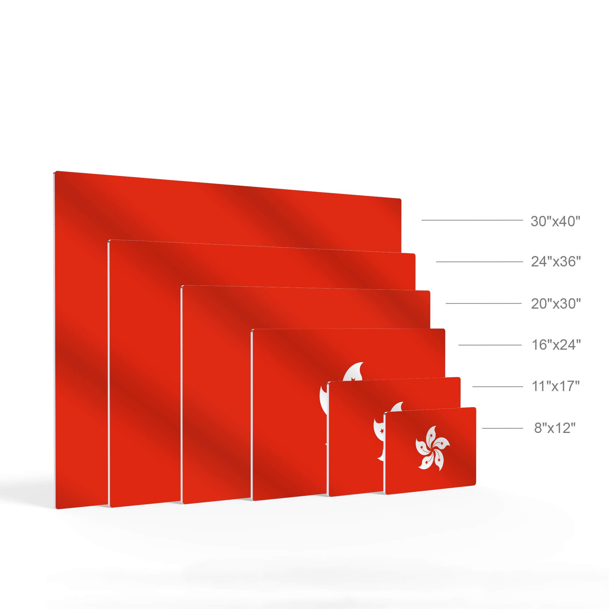Hong Kong Flag Metal Wall Art - 20x30 Inch Modern Home Decor, Ready to Hang | Perfect for Office, Living Room, Dorm, Bedroom, Kitchen, Man Cave, Sports Club & Bar | Made in USA