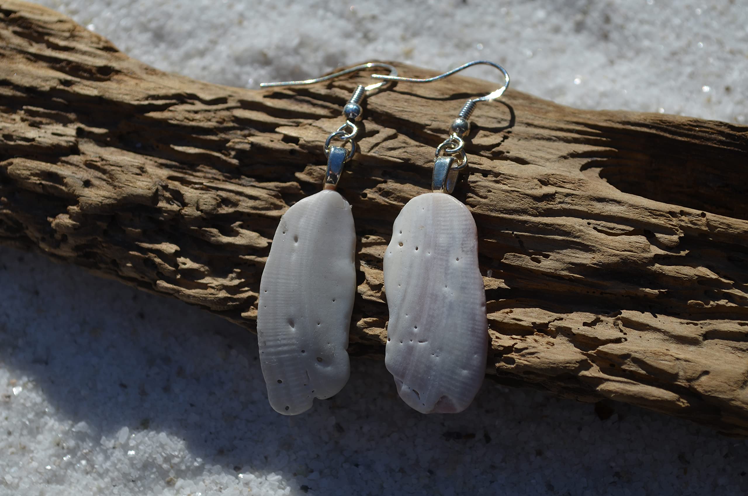 Handmade Wampum Sea Shell & Sterling Silver Dangling Earrings | Boho Beach Jewelry for Women | Perfect for Summer Vacations, Weddings & Beach Parties