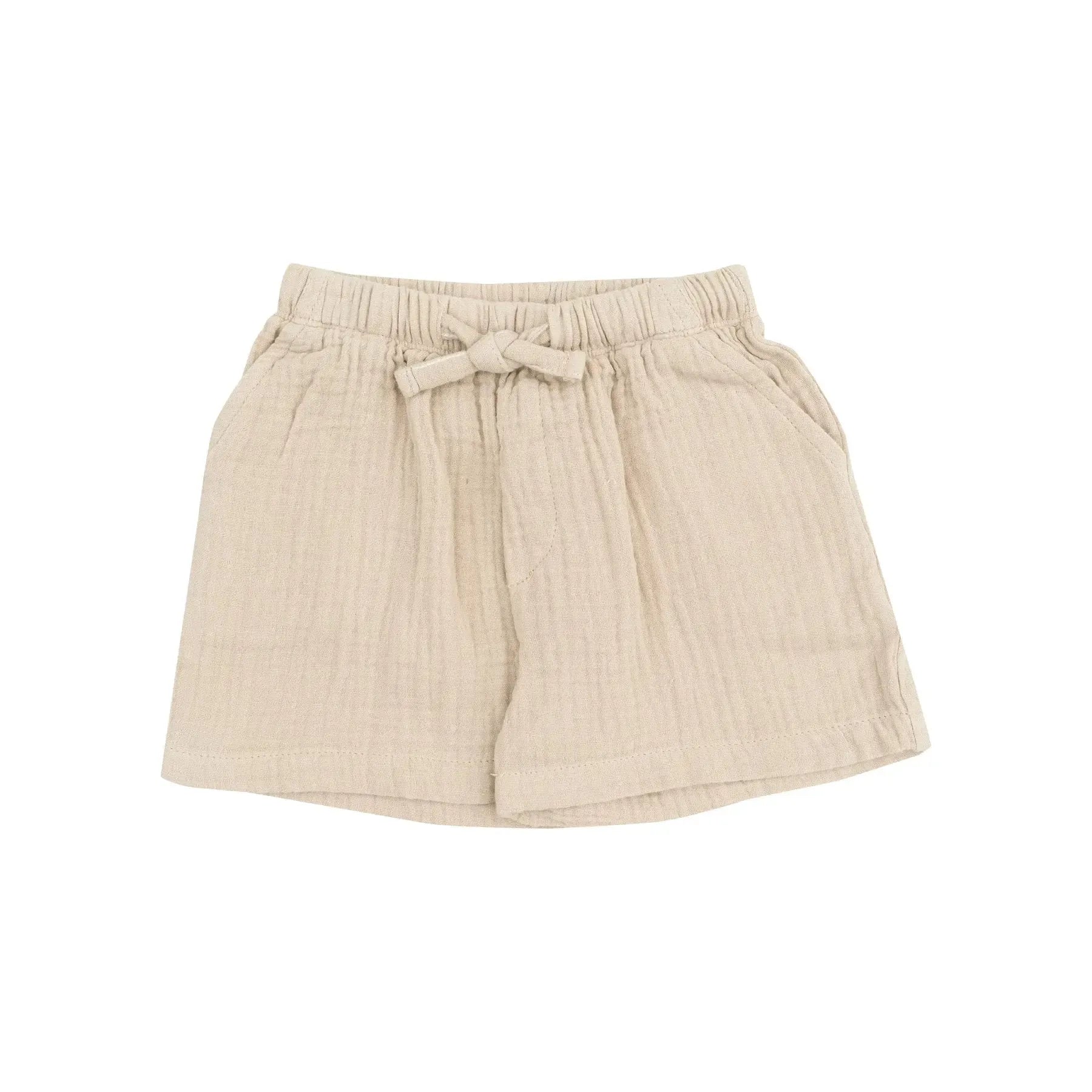 Angel Dear Organic Muslin Shorts for Baby Boys & Girls - Soft & Breathable Cotton - Oxford Tan - Perfect for Playtime, Outings & Summer Comfort