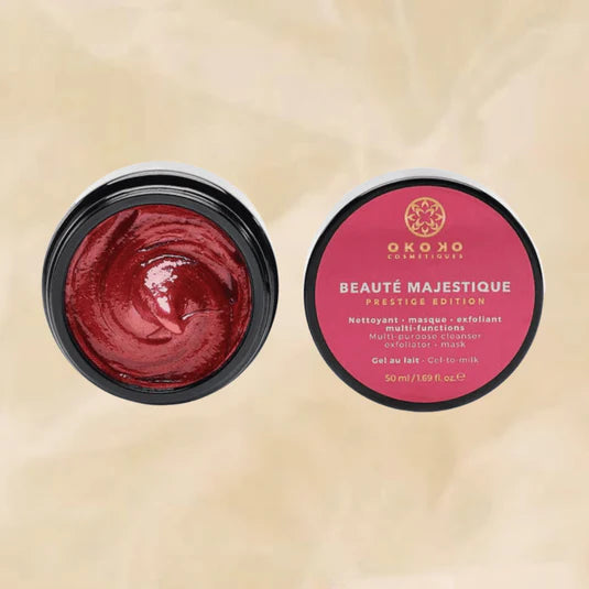 Beauté Majestique 3-in-1 Cleansing Mask & Exfoliator with Papaya Enzymes & Blue Tansy - Gentle Face Wash for Acne, Blackheads & Oily Skin - Perfect for Daily Skincare Routine & Spa Night