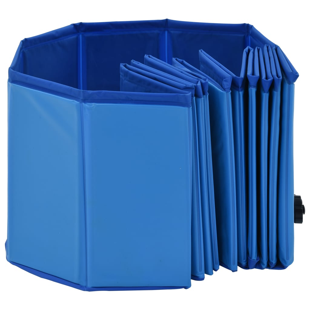 Foldable Dog Swimming Pool Blue 120x30 cm PVC - Portable Pet Bath Tub for Small & Medium Dogs, Outdoor Summer Cool Down, Backyard Play & Training