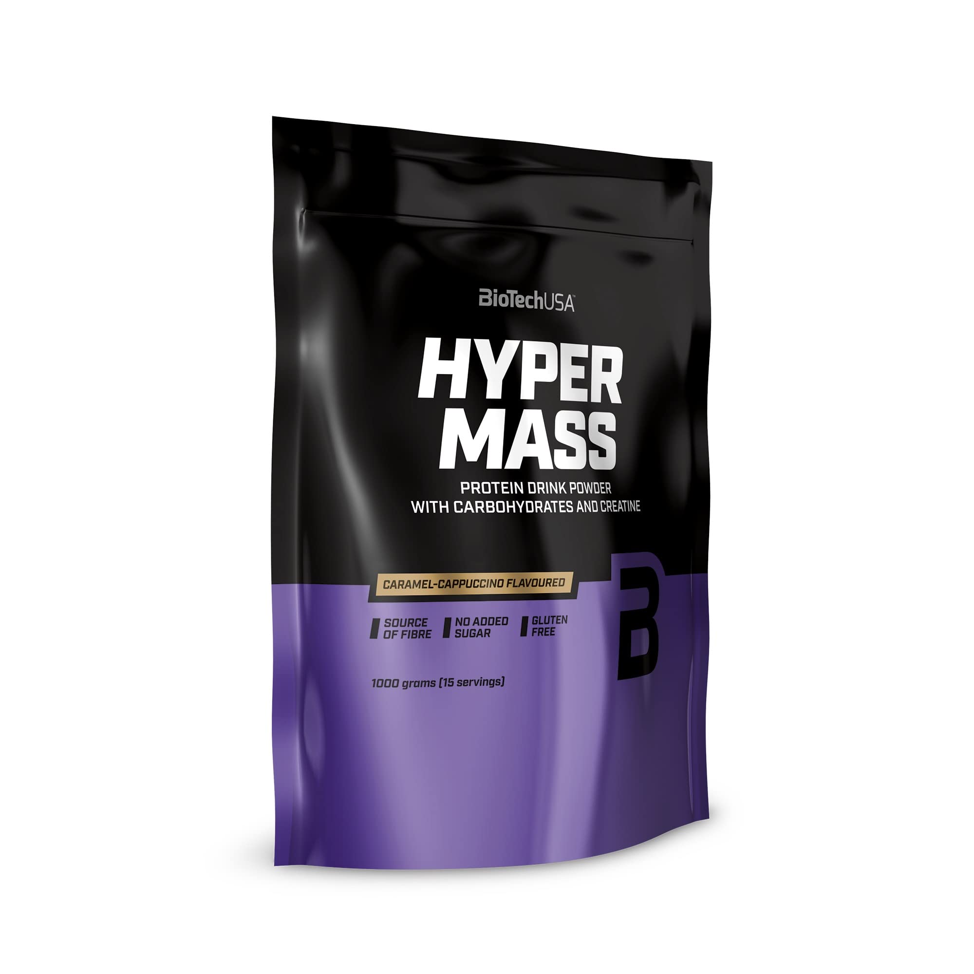 BioTechUSA Hyper Mass Gainer - Caramel Cappuccino Flavor 1000g for Muscle Growth & Weight Gain | Perfect Post-Workout Recovery Shake for Bodybuilders & Athletes