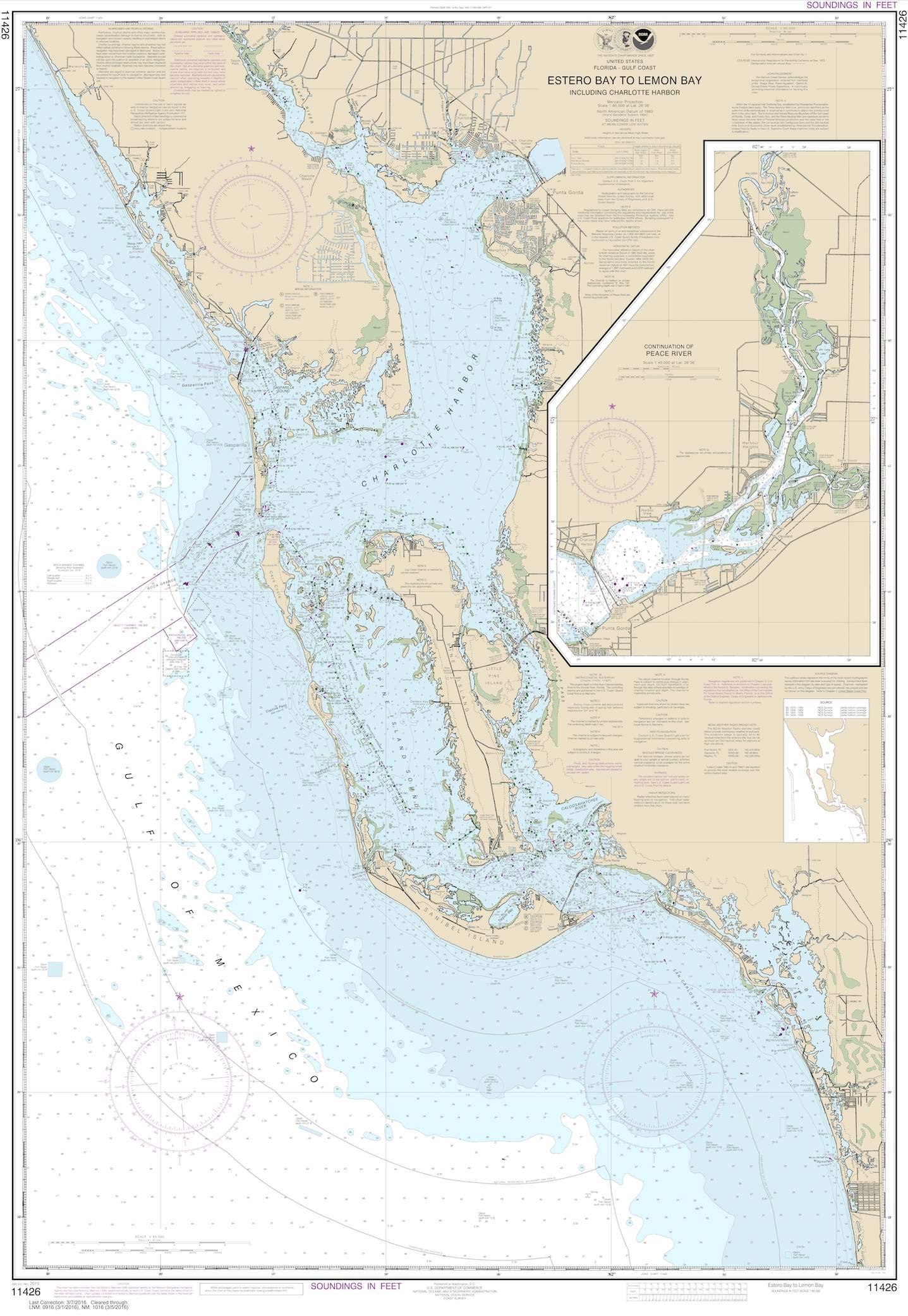 Estero Bay to Lemon Bay - Charlotte Harbor Nautical Map 2015 Reproduction - 36