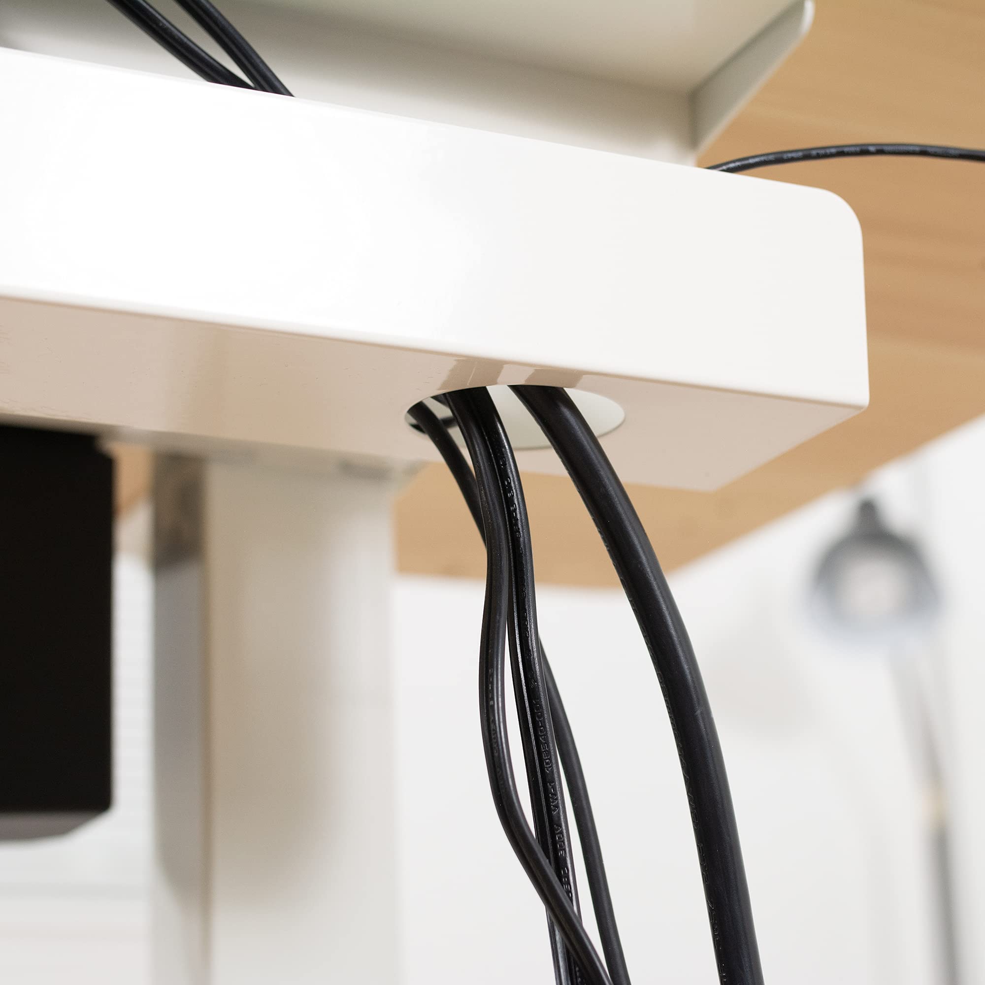 2 Pack VIVO Under Desk 17-Inch Cable Management Tray - White Cord Organizer for Home Office Desk Accessories | Perfect for Computer, TV, and Gaming Setup Wire Organization (Model DESK-AC06-2CW)