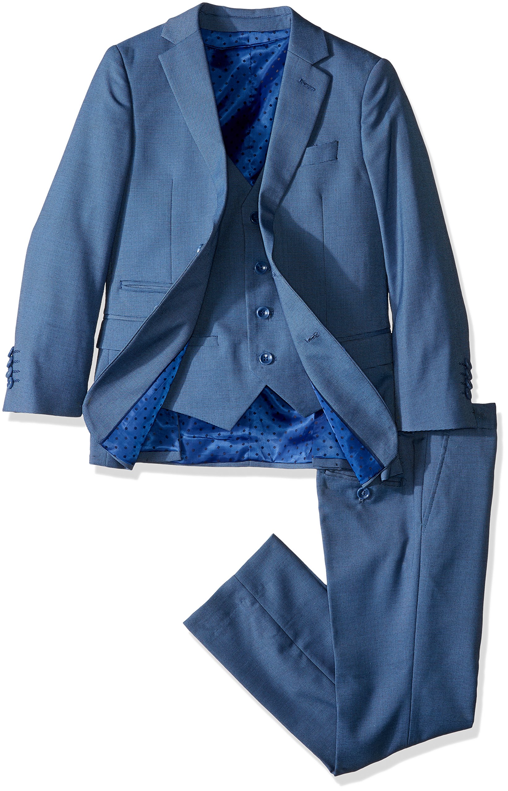 Isaac Mizrahi Boys' 3-Piece Suit Set with Two-Button Jacket - Formal Wear for Weddings, School Events & Special Occasions
