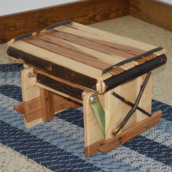 Hickory Gliding Ottoman - Smooth Motion Footrest with Storage, Comfortable Living Room Furniture for Relaxing & Reading - Perfect for Small Spaces, Home Theater & Nursery