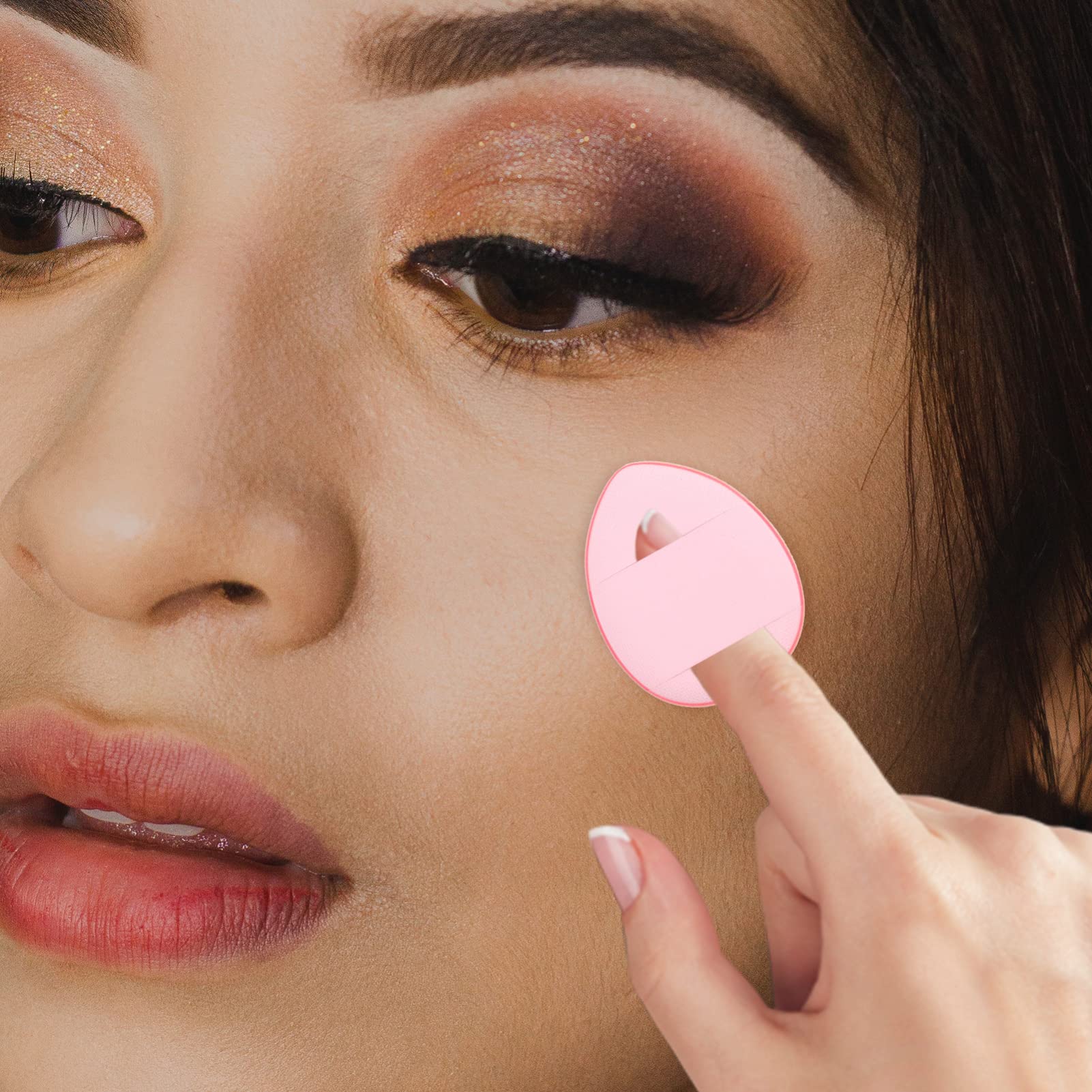 Minkissy 20pcs Finger Powder Puff - Hydrophilic Non-Latex Fluffy Makeup Sponge for Foundation, Setting Powder & Makeup Removal | Mini Beauty Blender for Flawless Face Makeup Application & Touch-Ups