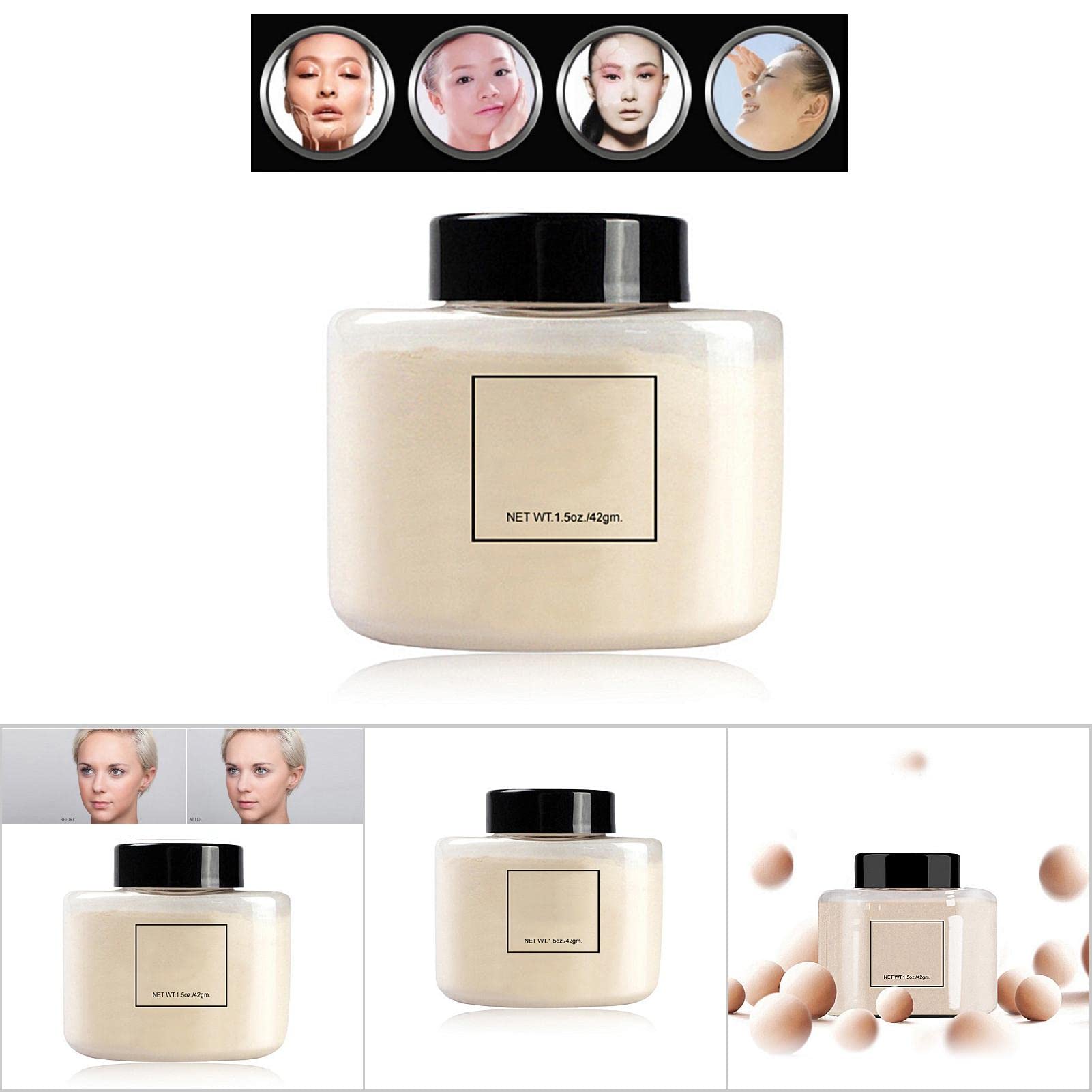 Banana Powder Highlighter & Bronzer - 4 Colors Loose Face Powder for Soft Luminance, 42g (2 Pack) | Long-Lasting Makeup for Contouring, Baking & Setting | Perfect for Daily Wear & Special Occasions