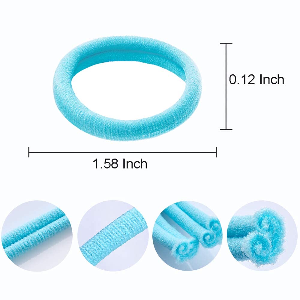 24 Pack Multicolor Neon Hair Ties - Soft Stretchy Cotton Elastic Hair Bands for Women & Girls - Perfect for School, Workouts, and Everyday Styling