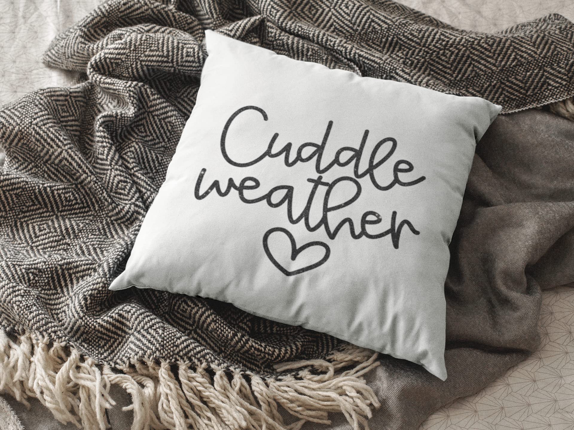 DIY Iron On Decal for T-Shirts - Cuddle Weather HTV Transfer Sticker, Ready to Press in 5 Minutes (Black) - Perfect for Fall Apparel, DIY Crafts, and Customizing Clothes, Bags, Hats