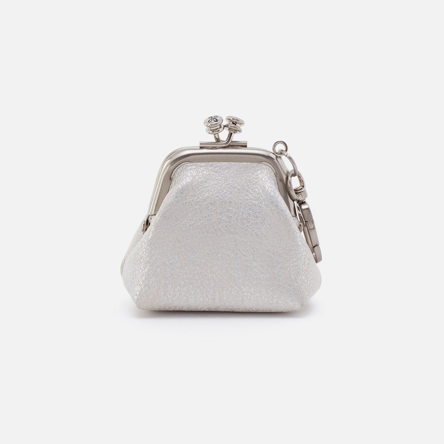 Stylish Run Frame Pouch in Metallic Silver Leather - Perfect for Gym, Travel & Everyday Essentials