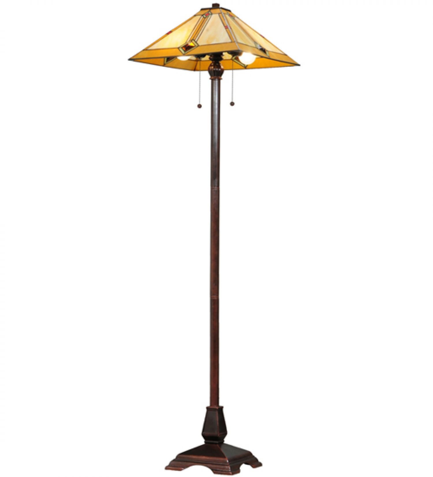 StarSun Depot 62 Inch Height Diamond Pattern Mission Style Floor Lamp with Dry Finish - Perfect for Living Room, Bedroom, or Office Lighting