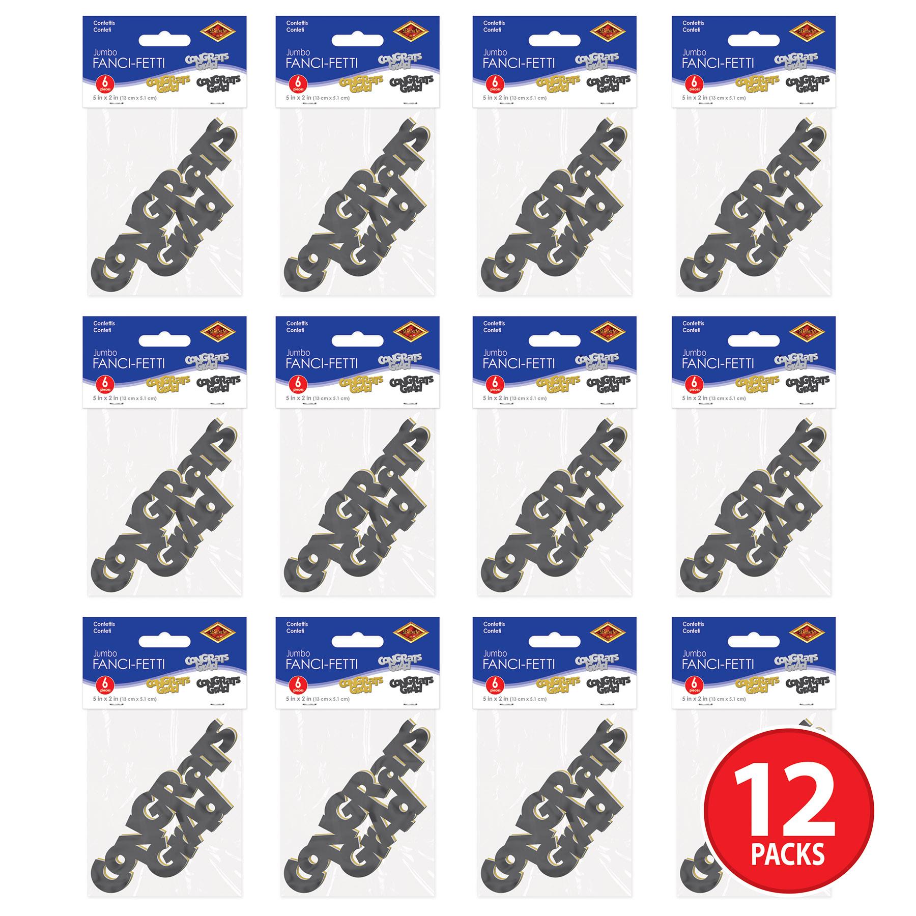 12 Pack Beistle Jumbo Congrats Grad Graduation Party Confetti - Bulk Graduation Decorations for Party Supplies, Cap & Gown Celebrations, Commencement Ceremony Decor