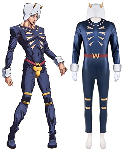 Anime JoJo's Bizarre Adventure Stone Ocean Weather Report Cosplay Costume Jumpsuit for Men - Perfect for Halloween, Comic Con & Cosplay Events