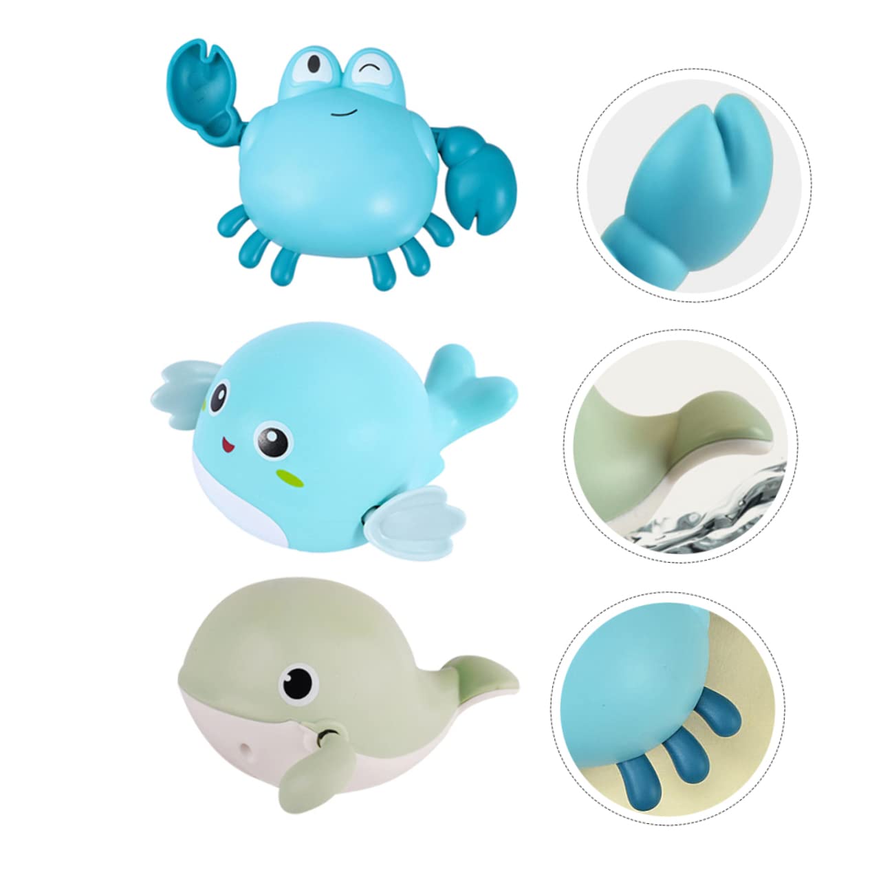 DRESSOOS 3-Piece Fun Bath Toys for Kids - Durable Bathtub Play Set for Toddlers & Children - Perfect for Bath Time Fun, Sensory Play & Water Learning Activities