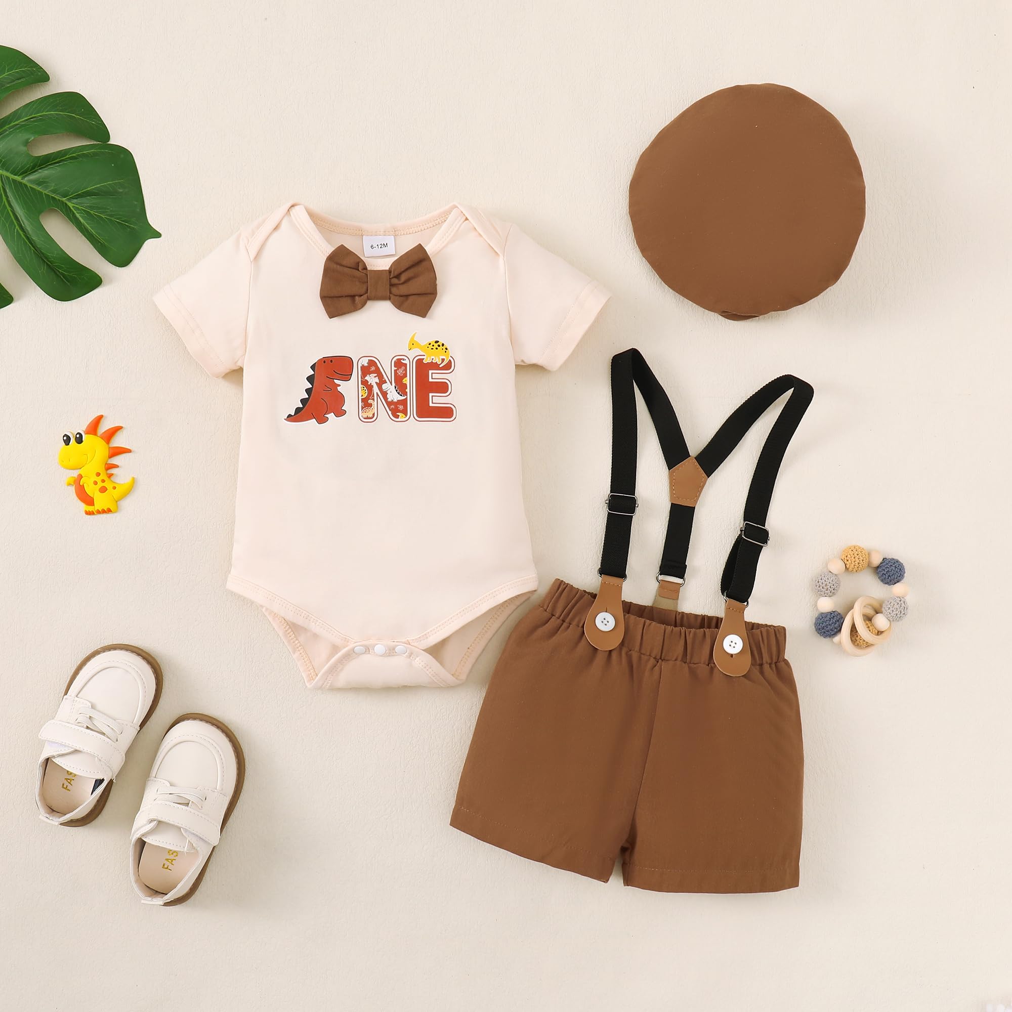 Baby Boy Summer Clothes - Cute Infant Gentleman Suit with Bodysuit & Suspenders Shorts Outfit | Perfect for Birthday Parties, Photo Shoots & Special Occasions