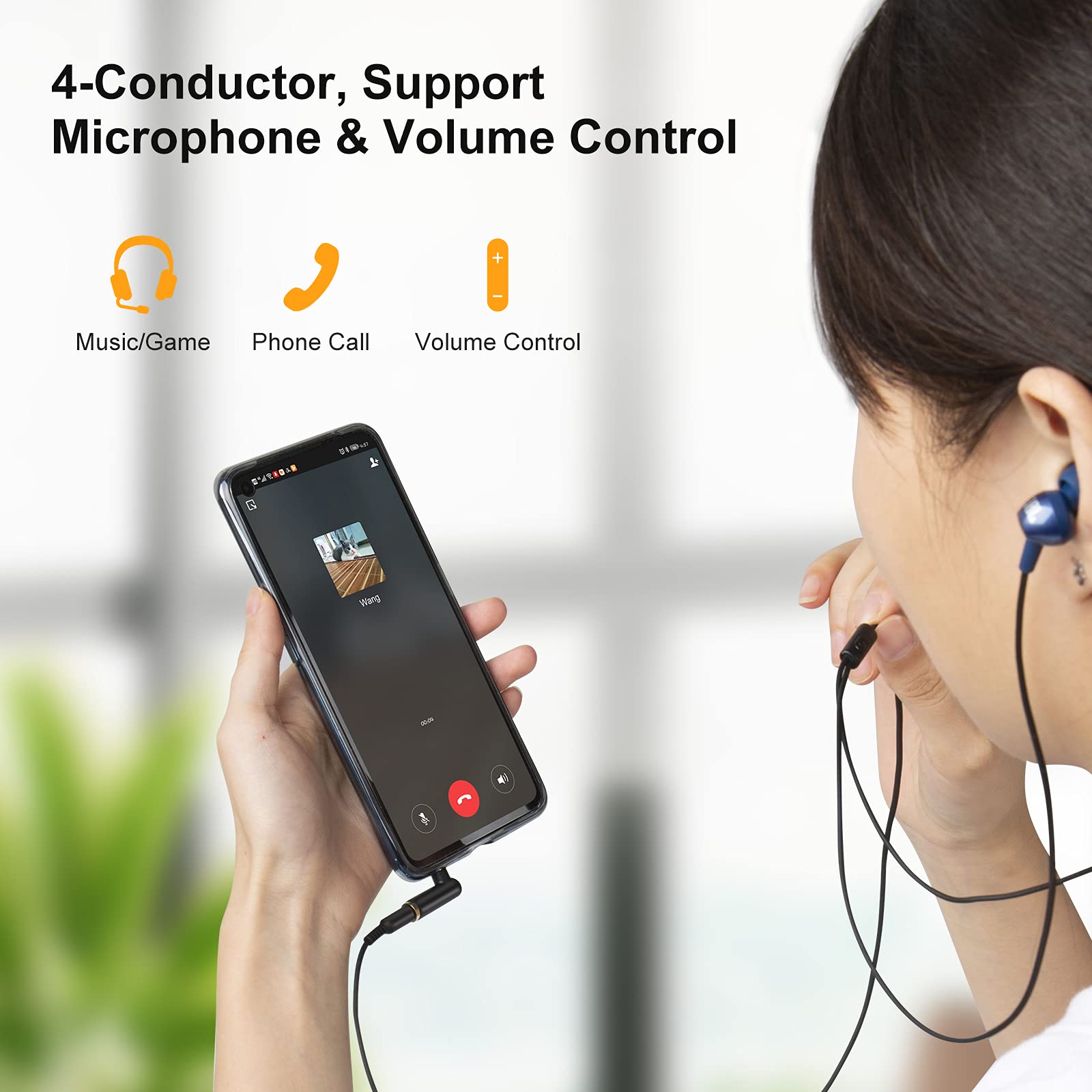 CableCreation 3.5mm Audio Adapter - TRRS Stereo Headphone Jack Male to Female Extension Cable - Compatible with iPhone, Android, Headphones, Tablets, Speakers & Gaming Controllers - Perfect for Home Theater, Office & Travel Use (Black)